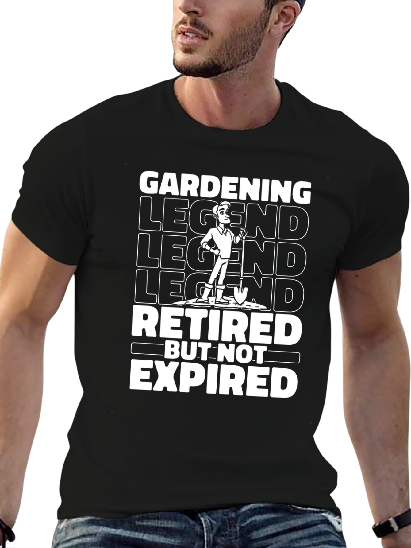 Black Gardening Legend T-Shirt - Retired But Not Expired view 6
