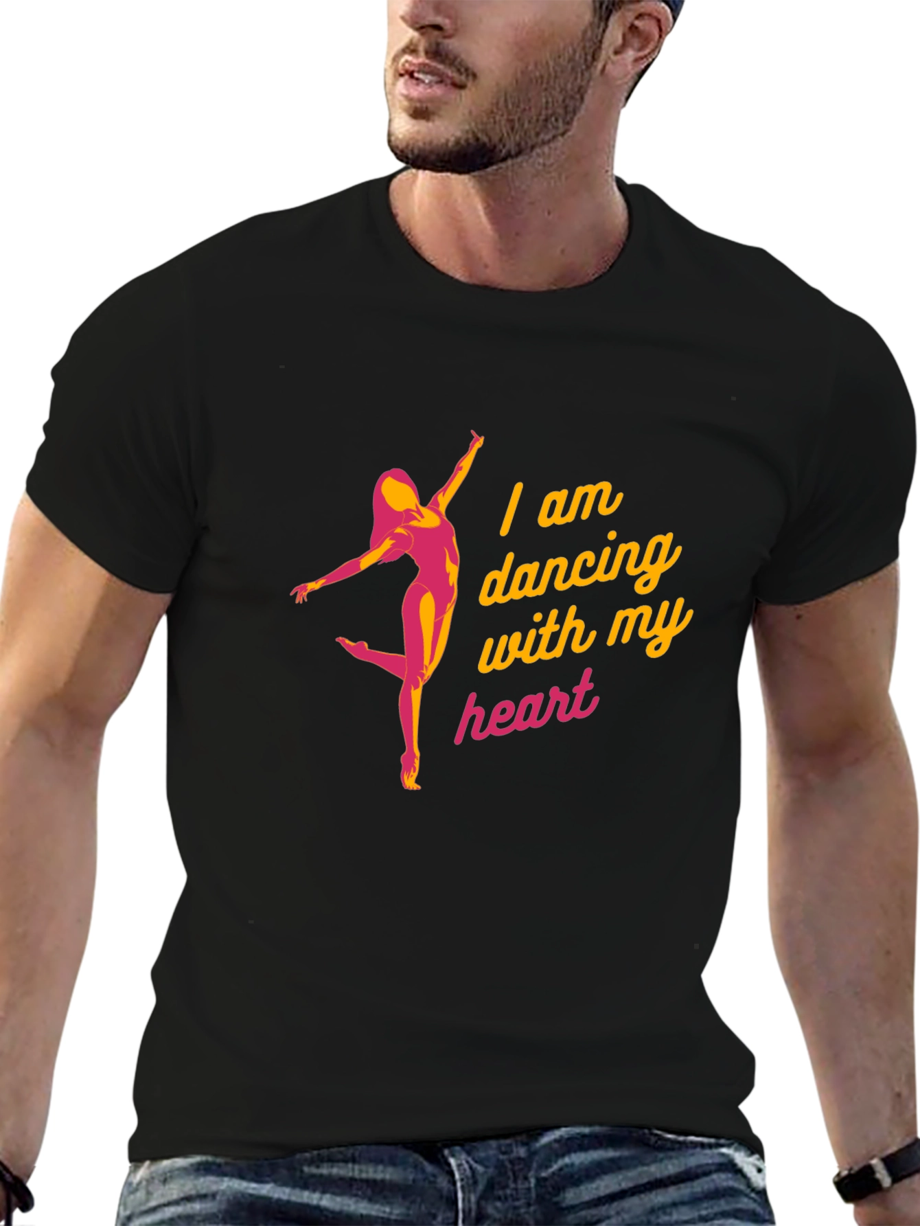 Black Dancing Heart Graphic T-Shirt view 6