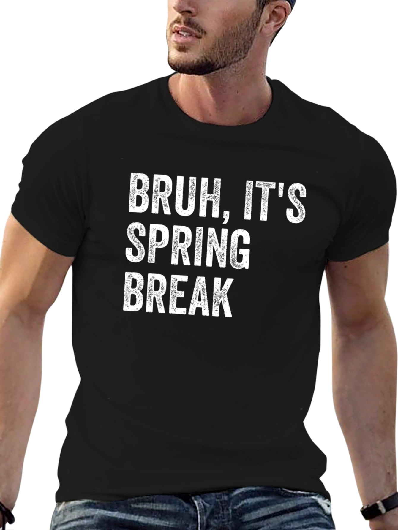 Black Bruh It's Spring Break T-Shirt Funny Vacation Tee view 6