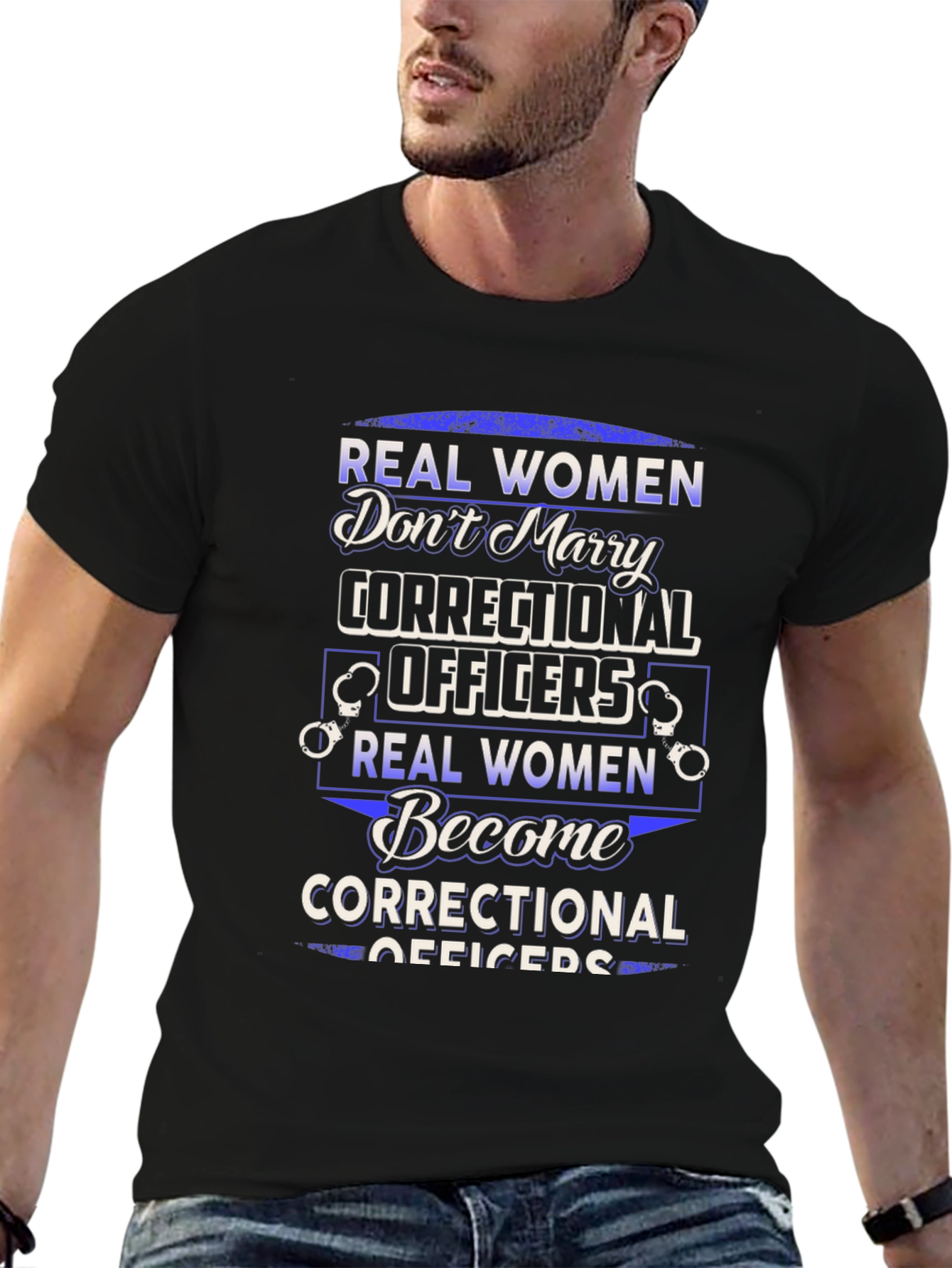 Black Real Women Correctional Officer Graphic T-Shirt view 6