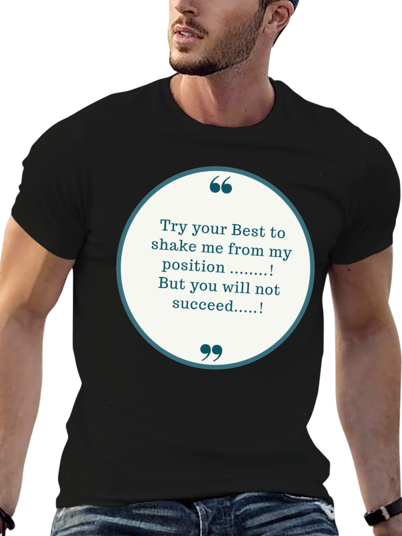 Black Motivational T-Shirt - Try Your Best view 6