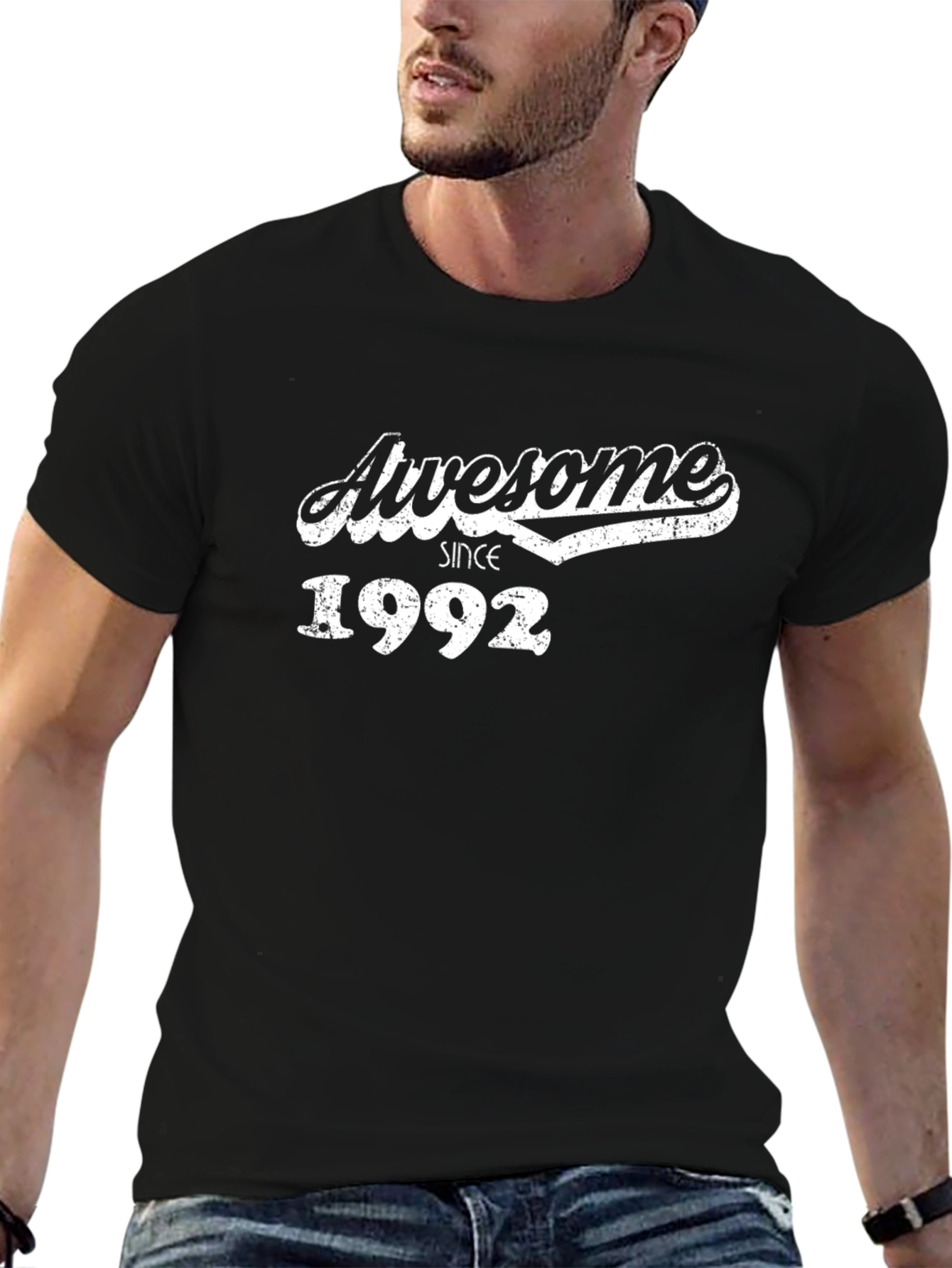 Black Awesome Since 1992 Graphic Tee - Black view 6