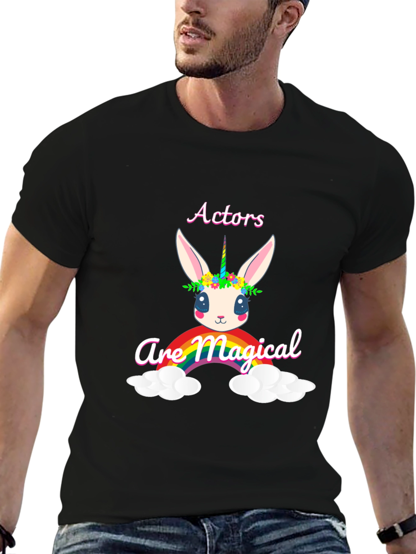 Actors are Magical Unicorn Rabbit Rainbow T-Shirt - 6