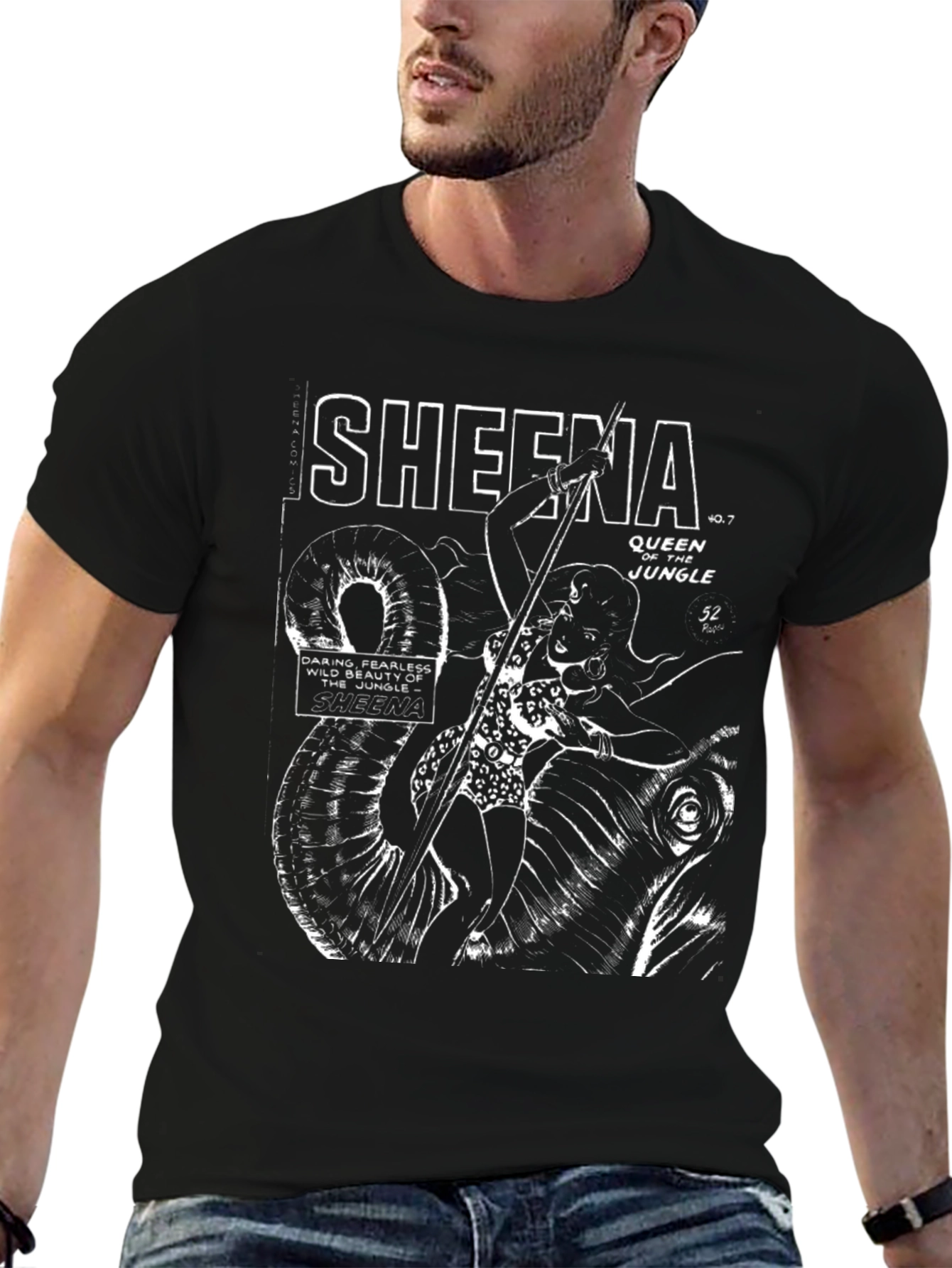 Black Sheena Queen of the Jungle Graphic T-Shirt view 6