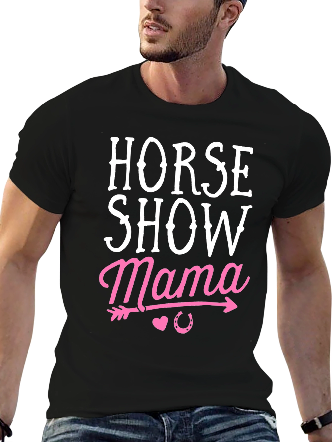 Black Horse Show Mama Tee - Equestrian Mom Gift view 6