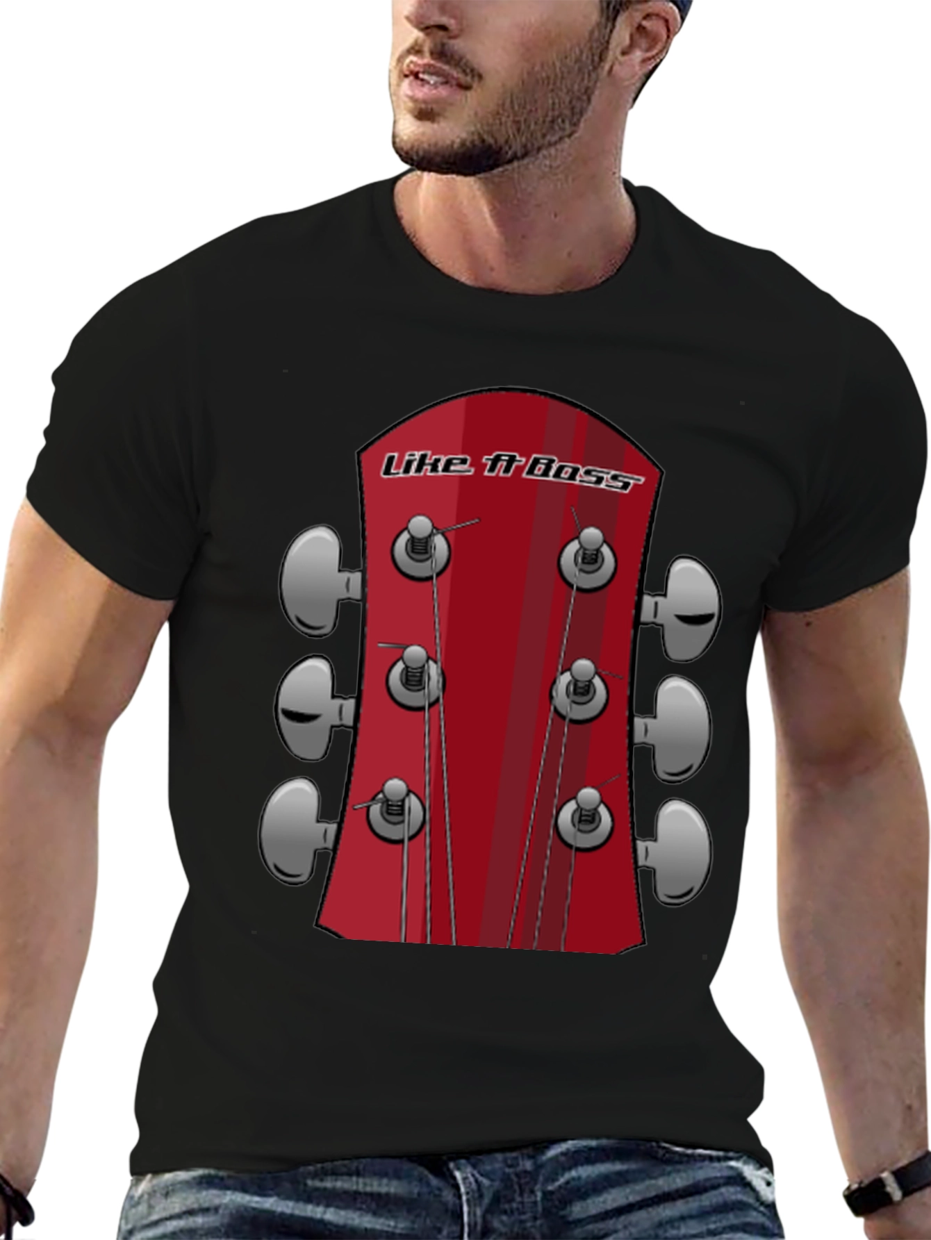Black Like a Boss Guitar T-Shirt view 6