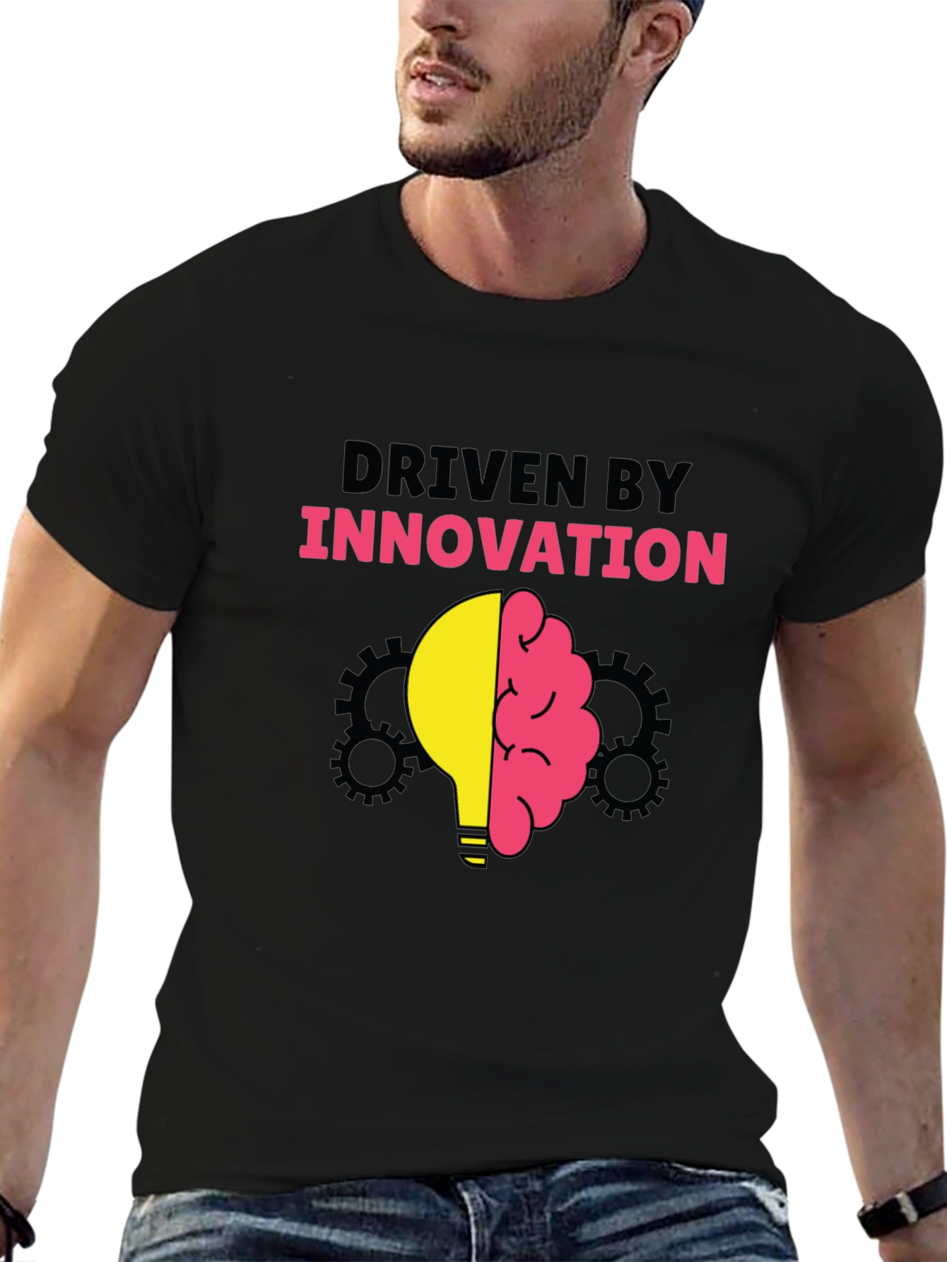 Black Driven By Innovation Graphic T-Shirt view 6
