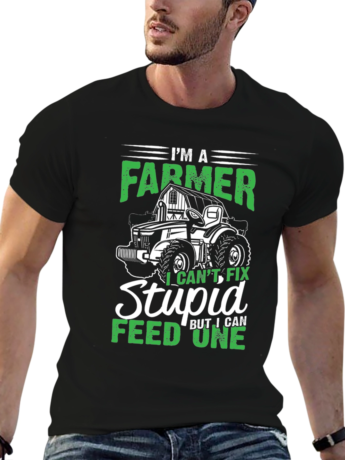 Black I'm A Farmer T-Shirt - Funny Farming Tee view 6