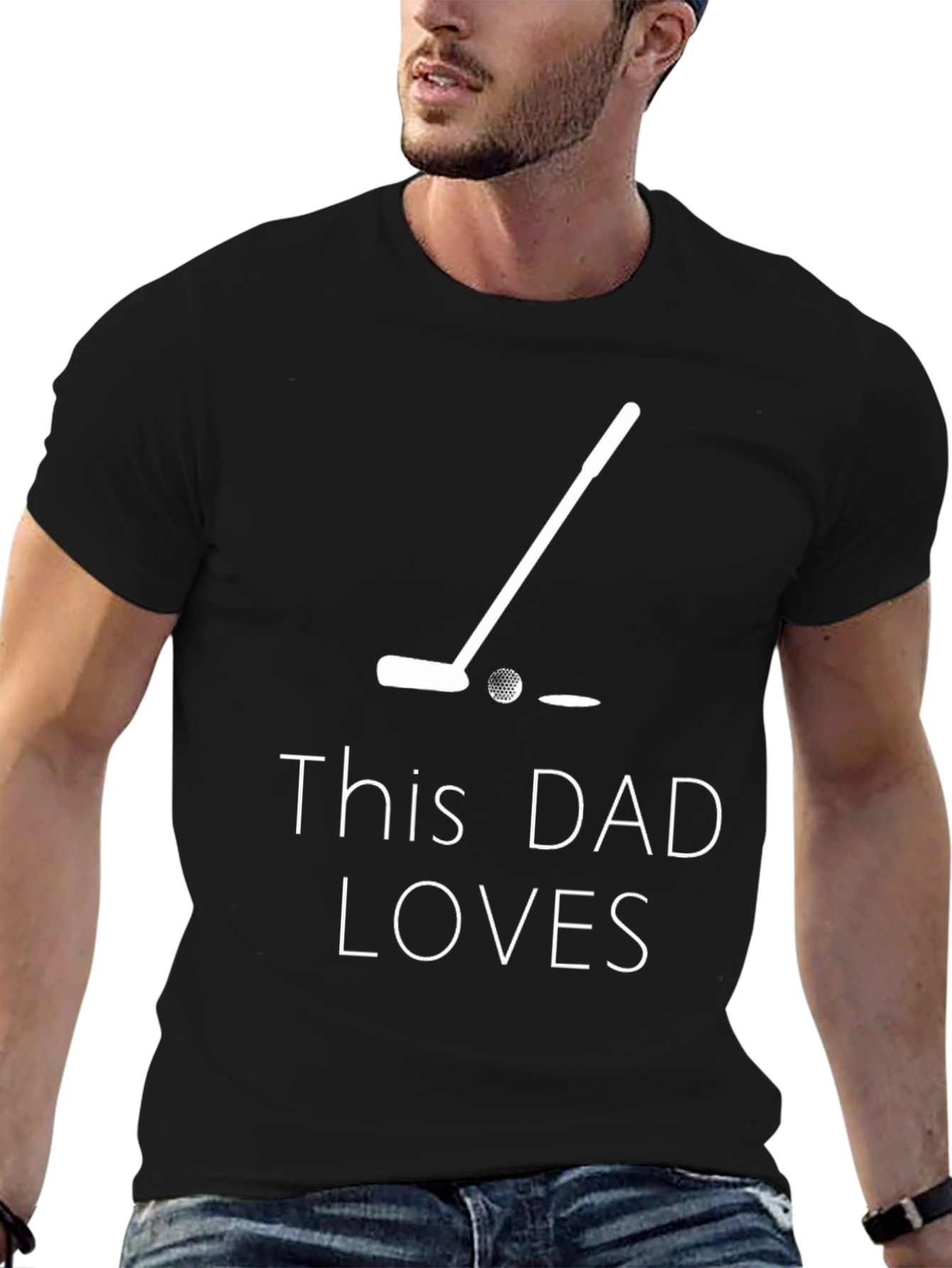 Black This Dad Loves Golf T-Shirt view 6