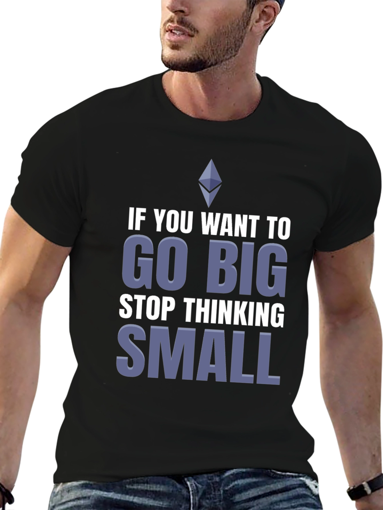Black Go Big Motivational Graphic Tee - Black T-Shirt view 6