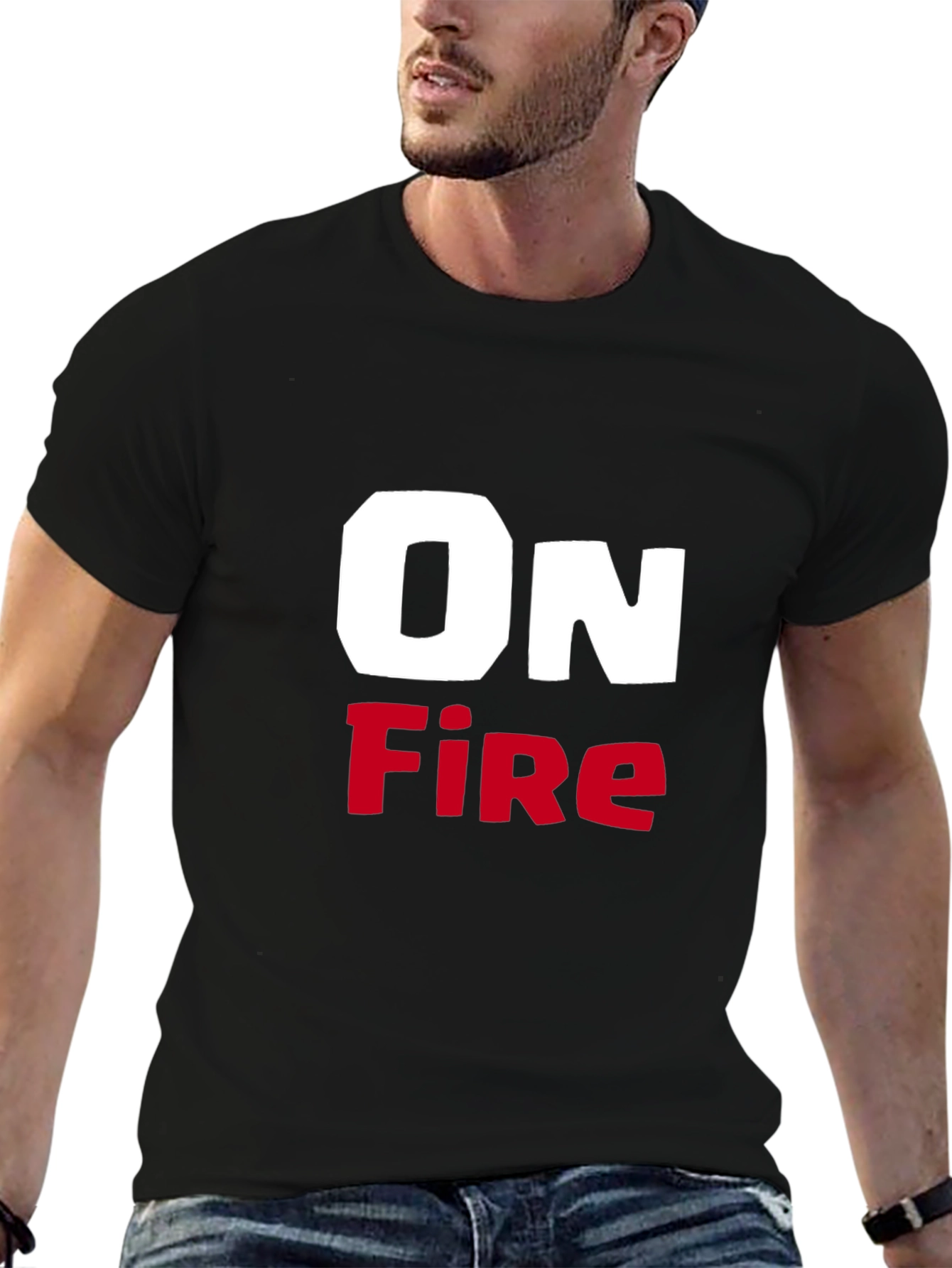 Black On Fire Graphic T-Shirt - Bold Statement Tee view 6
