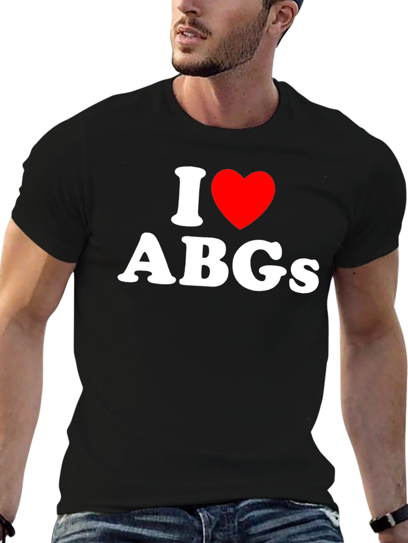 Black I Love ABGs Black T-Shirt - Soft Cotton Tee view 6