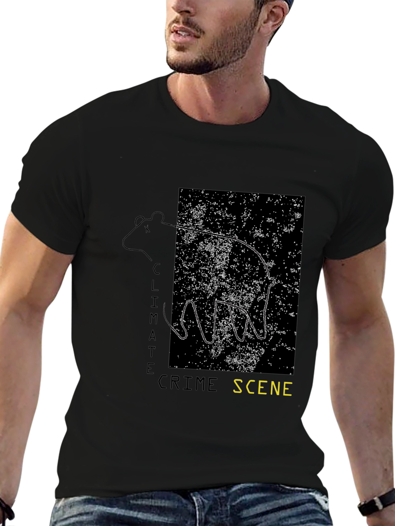Black Climate Crime Scene T-Shirt view 6