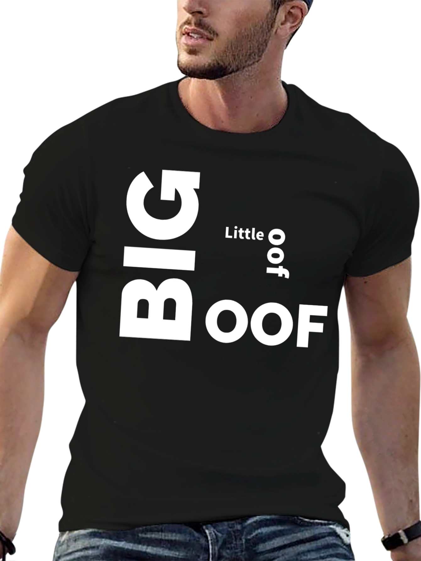 Black Big Oof Graphic Tee - Funny Sarcastic T-Shirt view 6