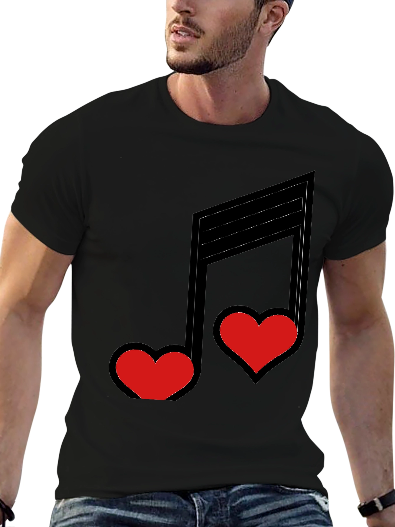 Black Love Notes Black Graphic Tee view 6