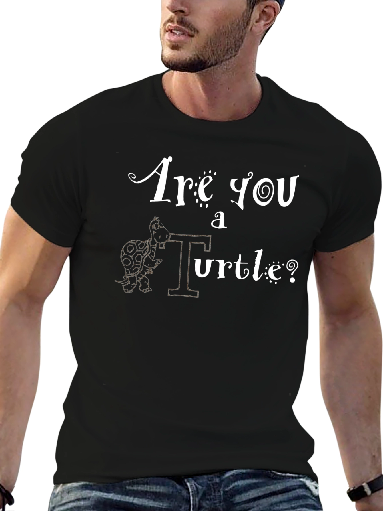 Black Are You a Turtle? Graphic T-Shirt view 6