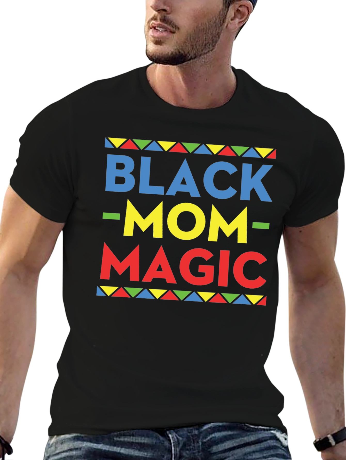 Black Black Mom Magic Graphic T-Shirt view 6