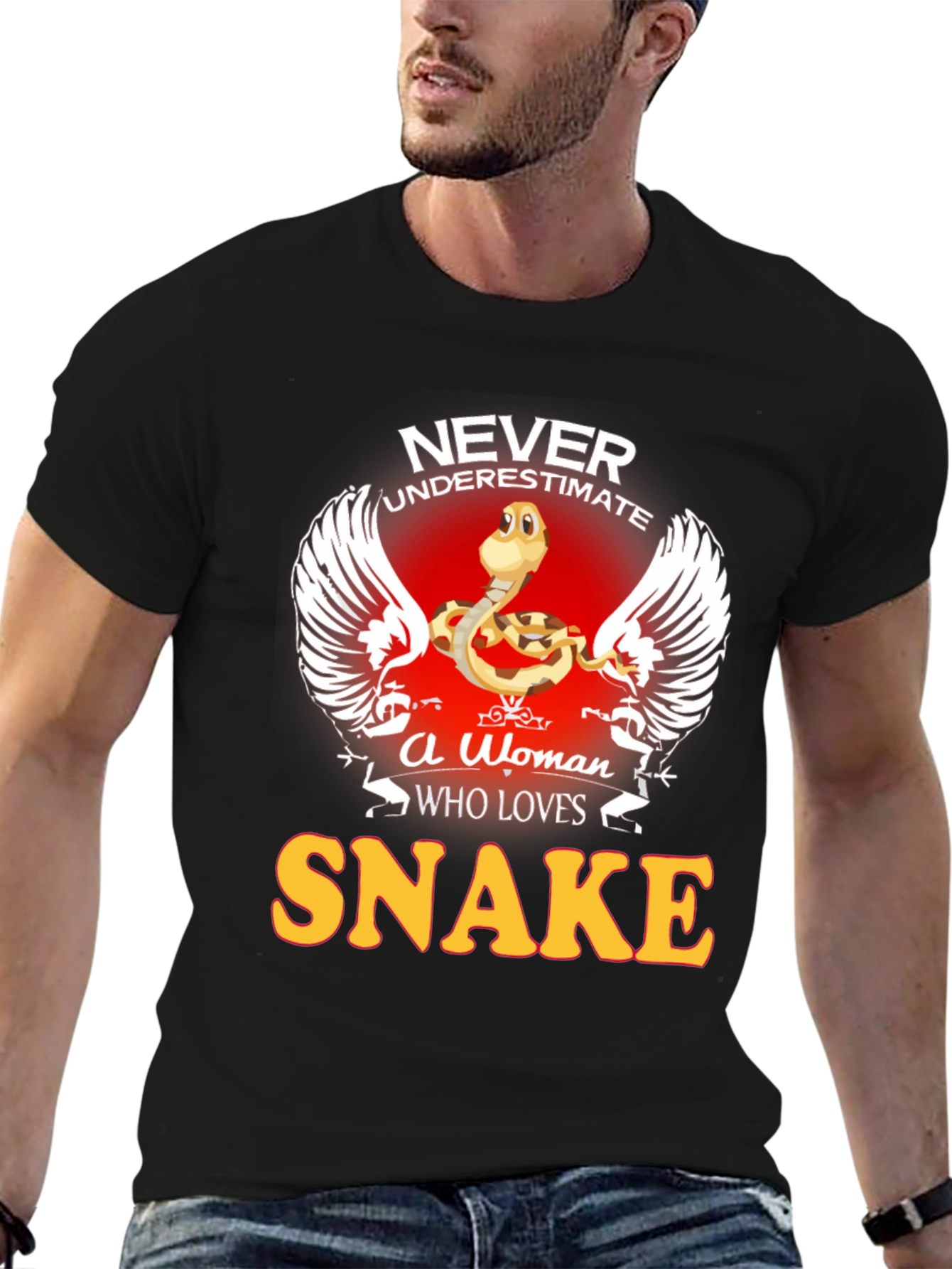 Black Never Underestimate A Woman Who Loves Snakes Tee view 6
