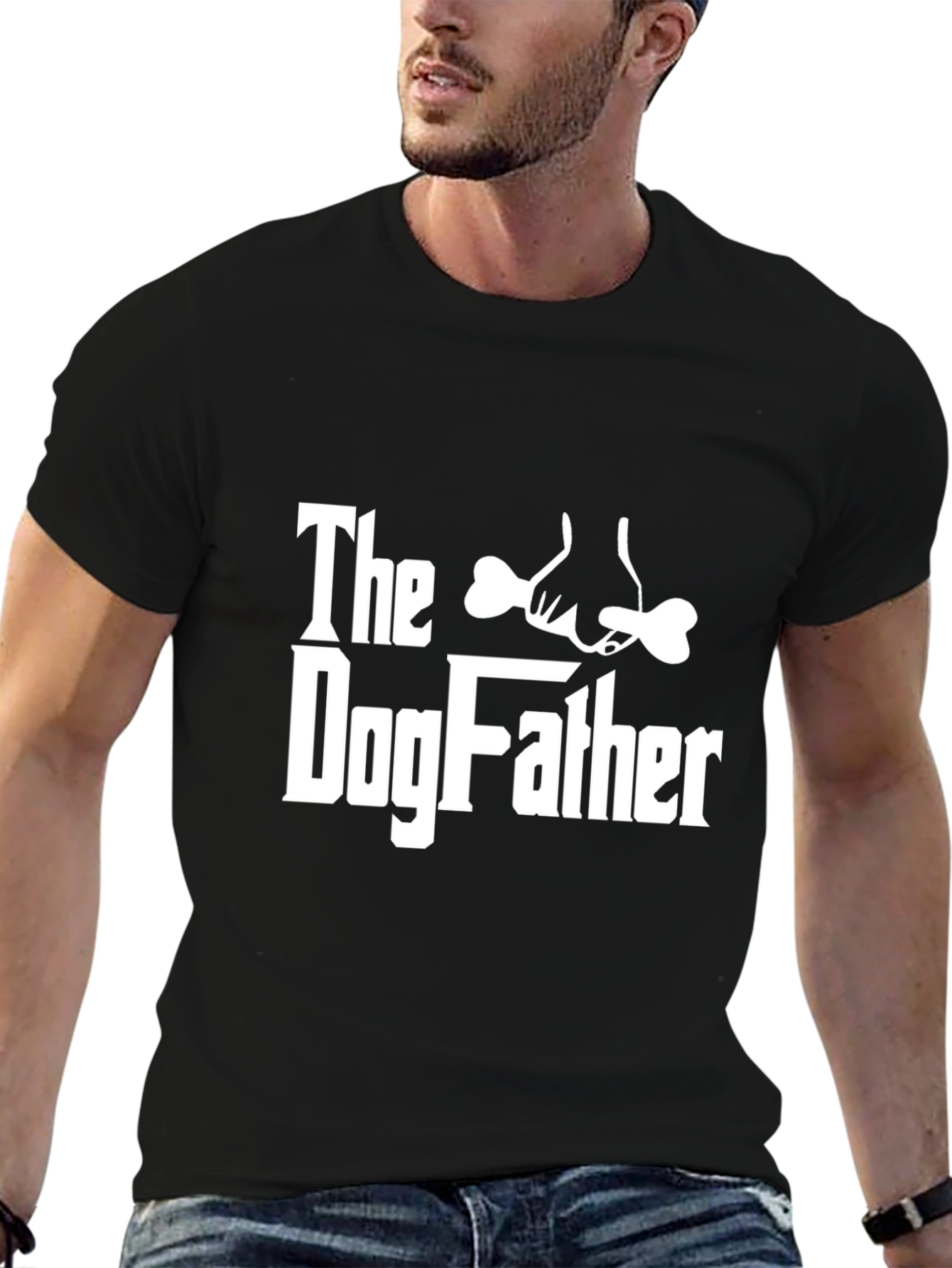 Black The DogFather Funny Graphic Tee view 6