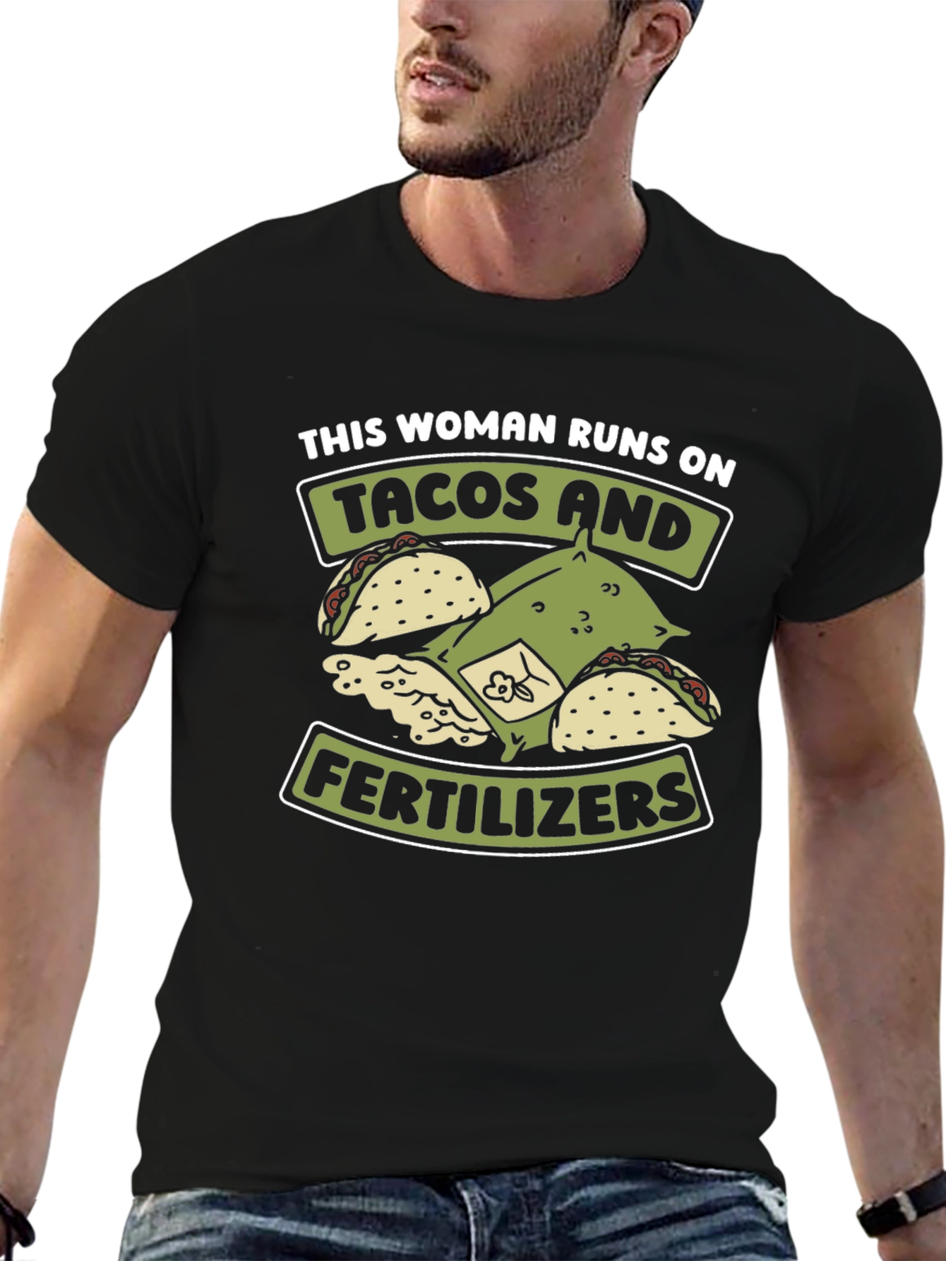 Black Tacos and Fertilizer T-Shirt view 6