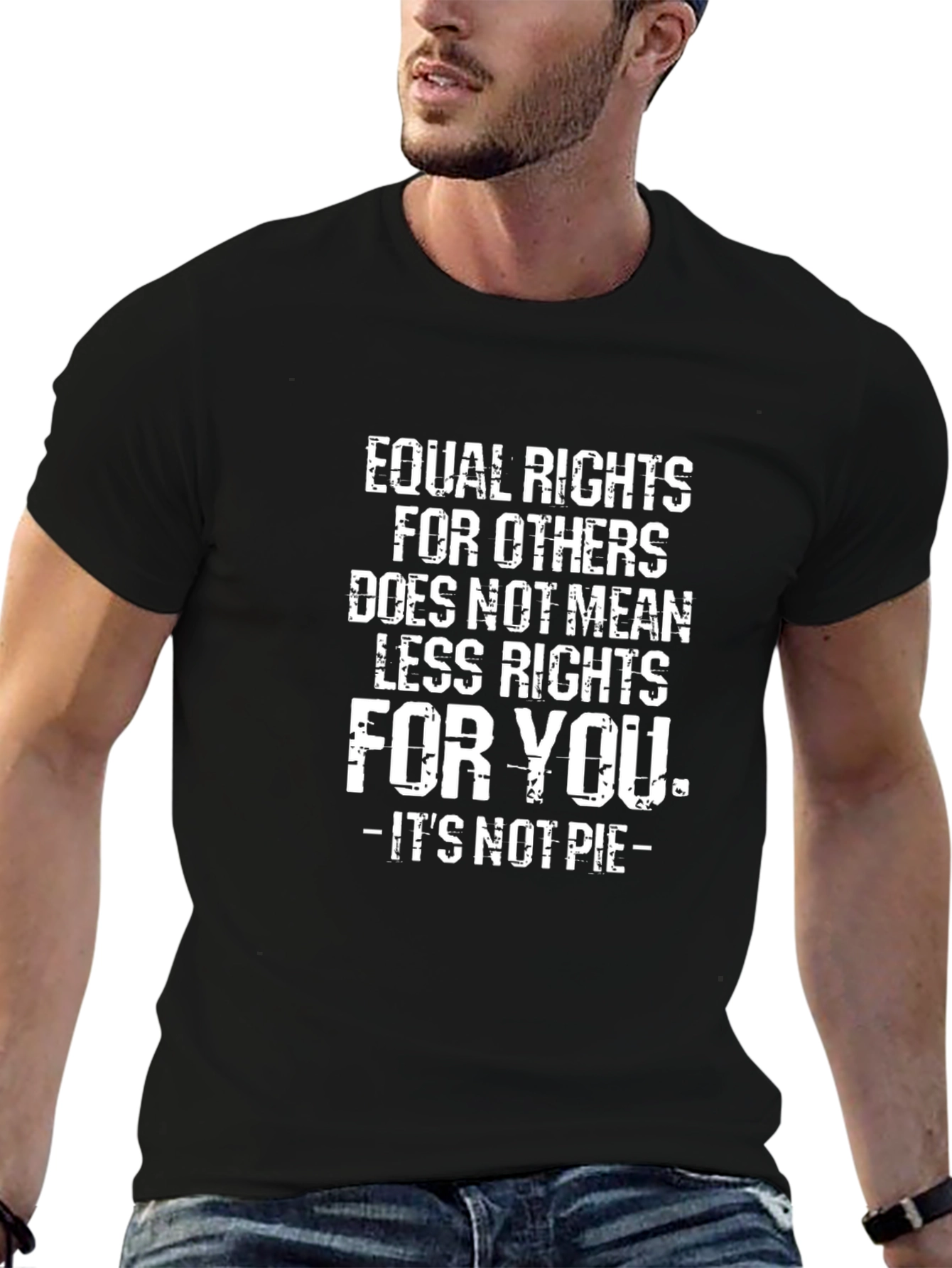 Black Equality Rights Graphic T-Shirt - It's Not Pie! view 6