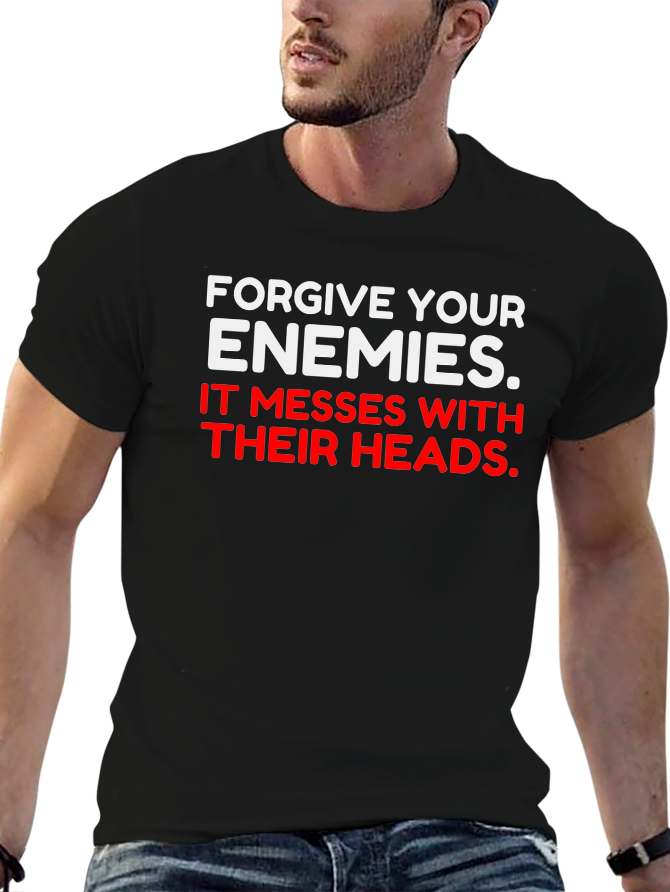 Black Forgive Your Enemies Graphic Tee view 6