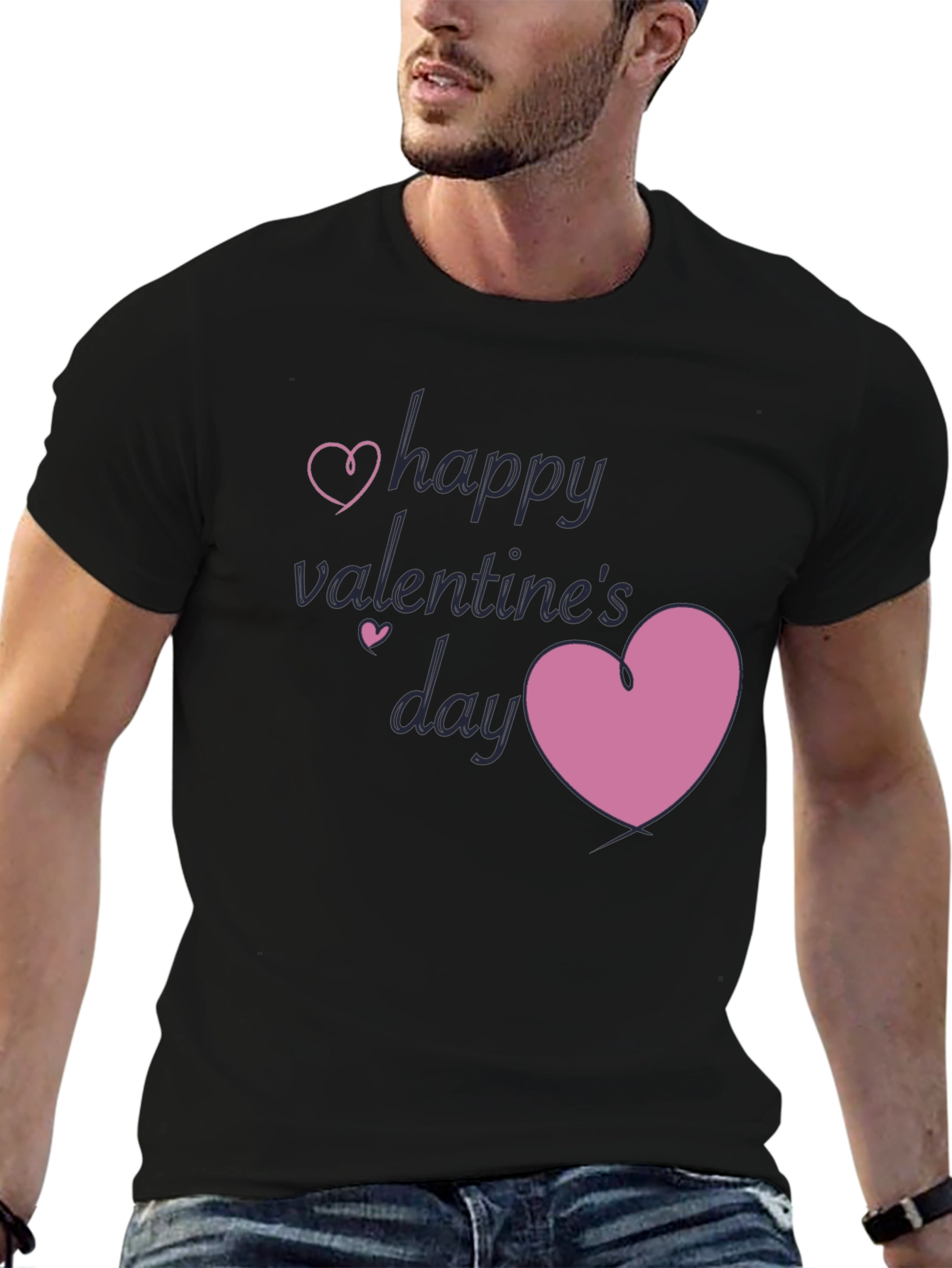 Black Happy Valentine's Day Graphic Tee view 6