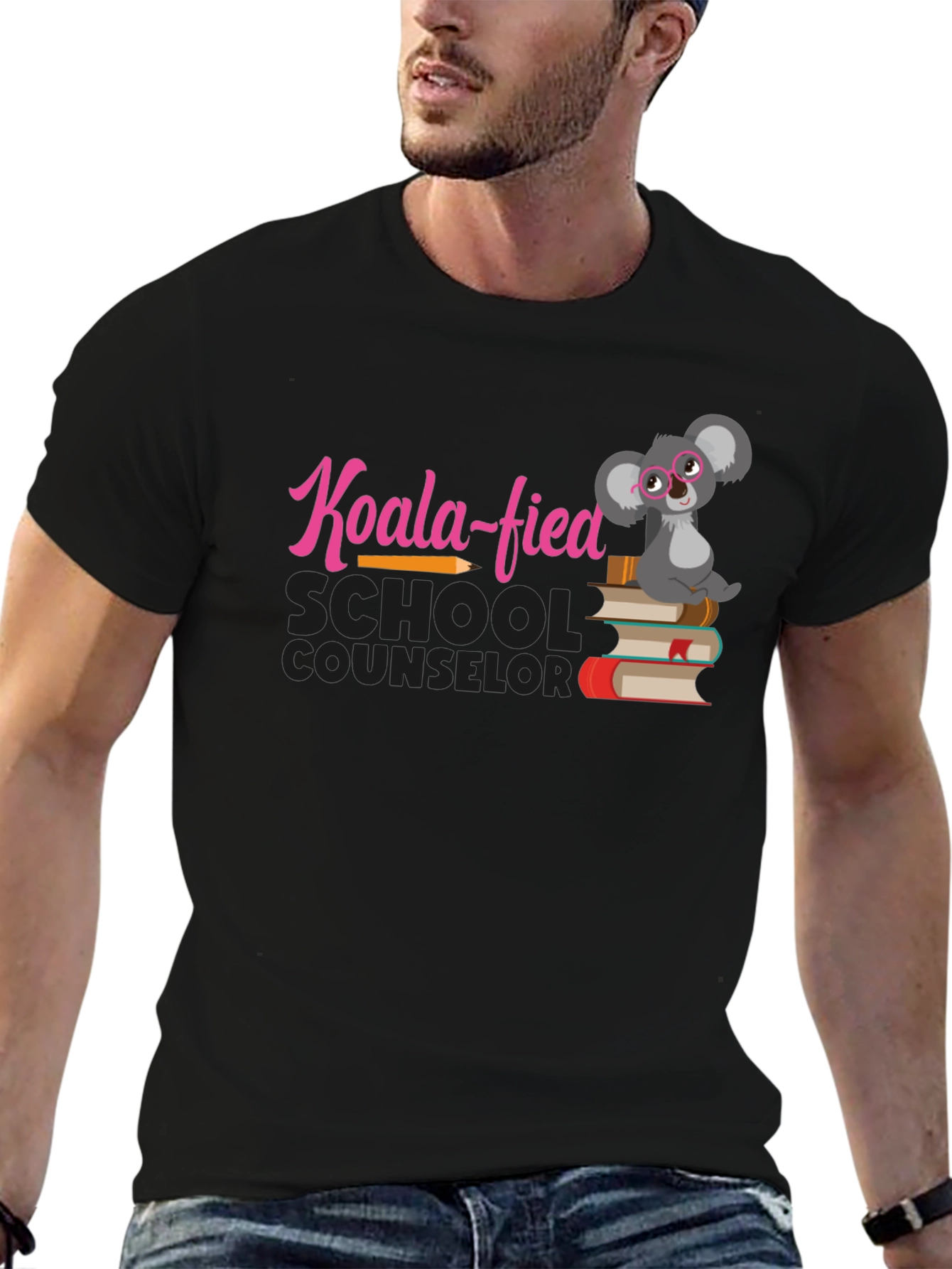 Black Koala-fied School Counselor T-Shirt view 6