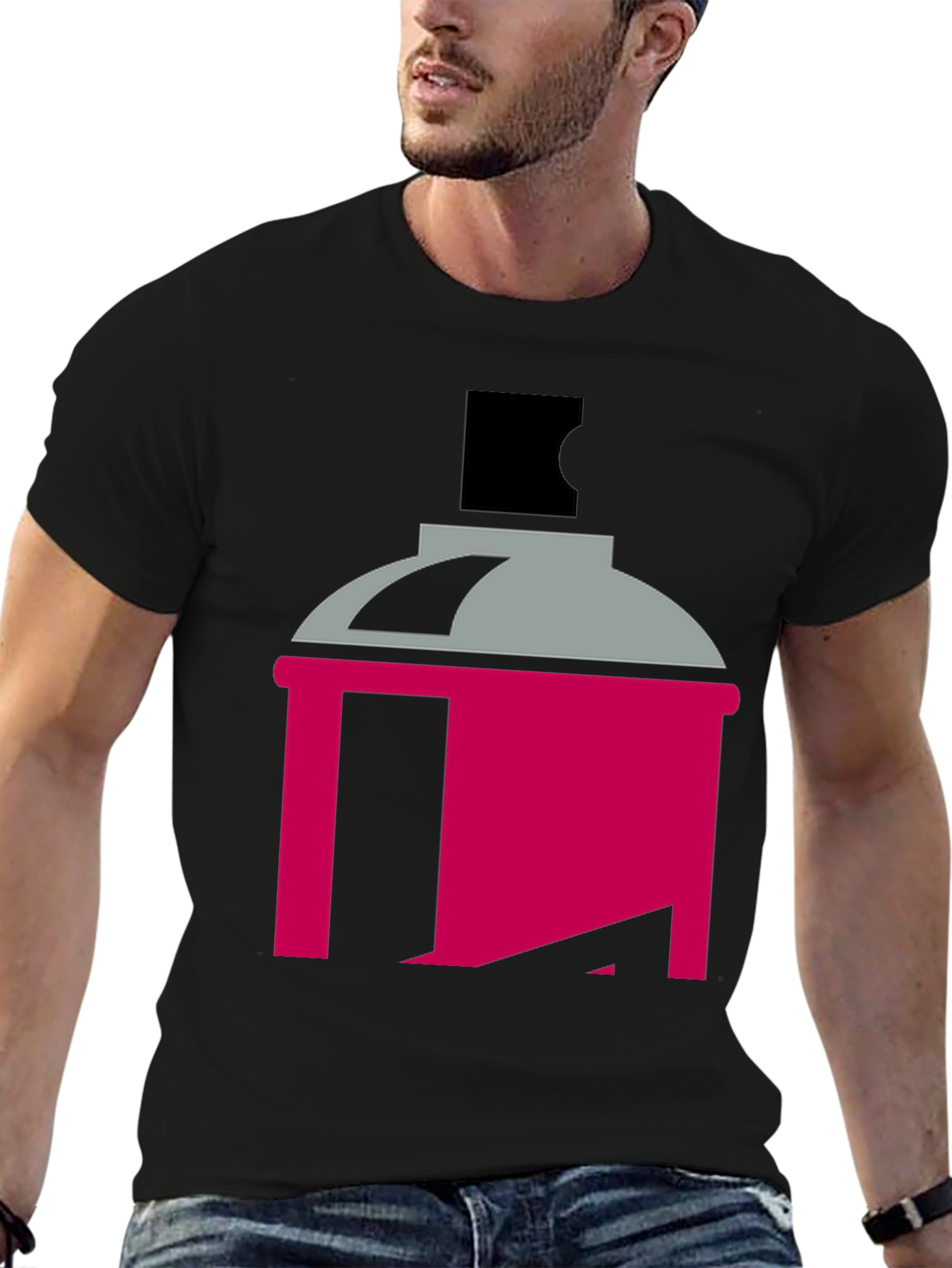 Black Spray Paint Can Graphic Tee - Modern Art Style view 6
