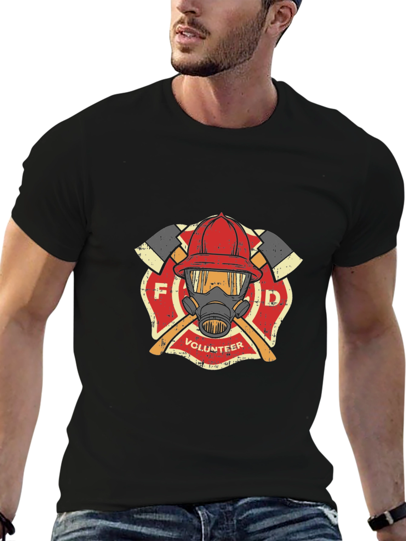 Firefighter Volunteer Graphic Tee - Black - 6