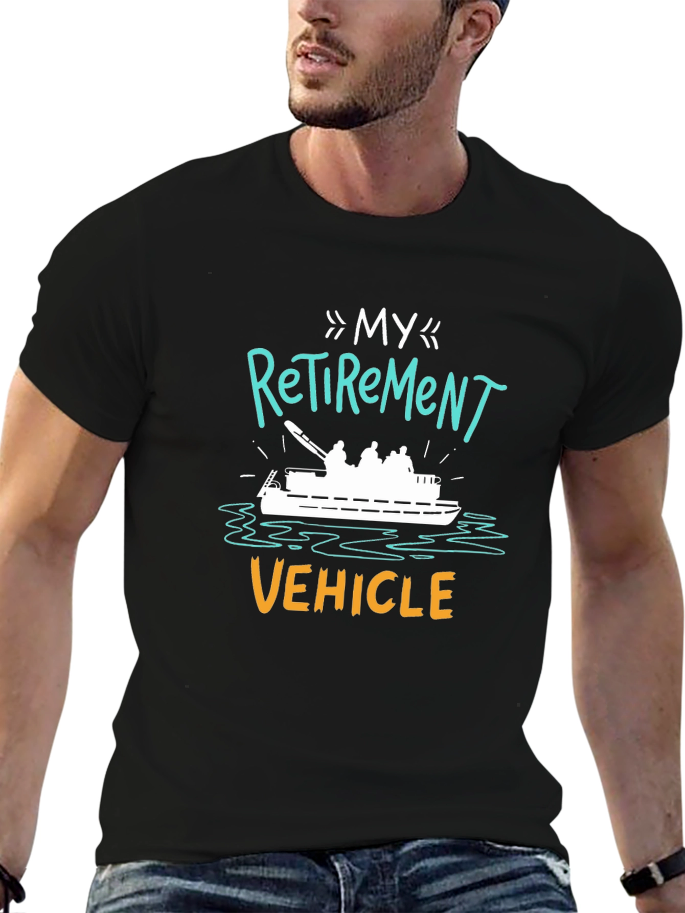My Retirement Vehicle T-Shirt - Black Crew Neck Tee - 6