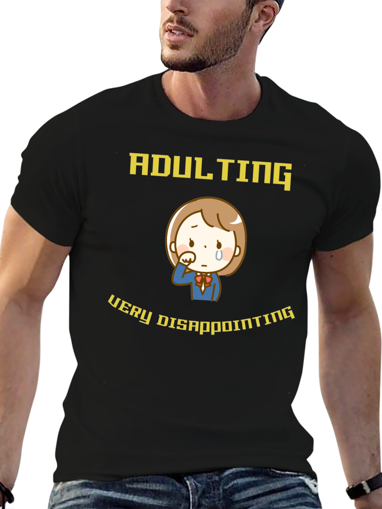 Black Adulting Disappointing T-Shirt view 6