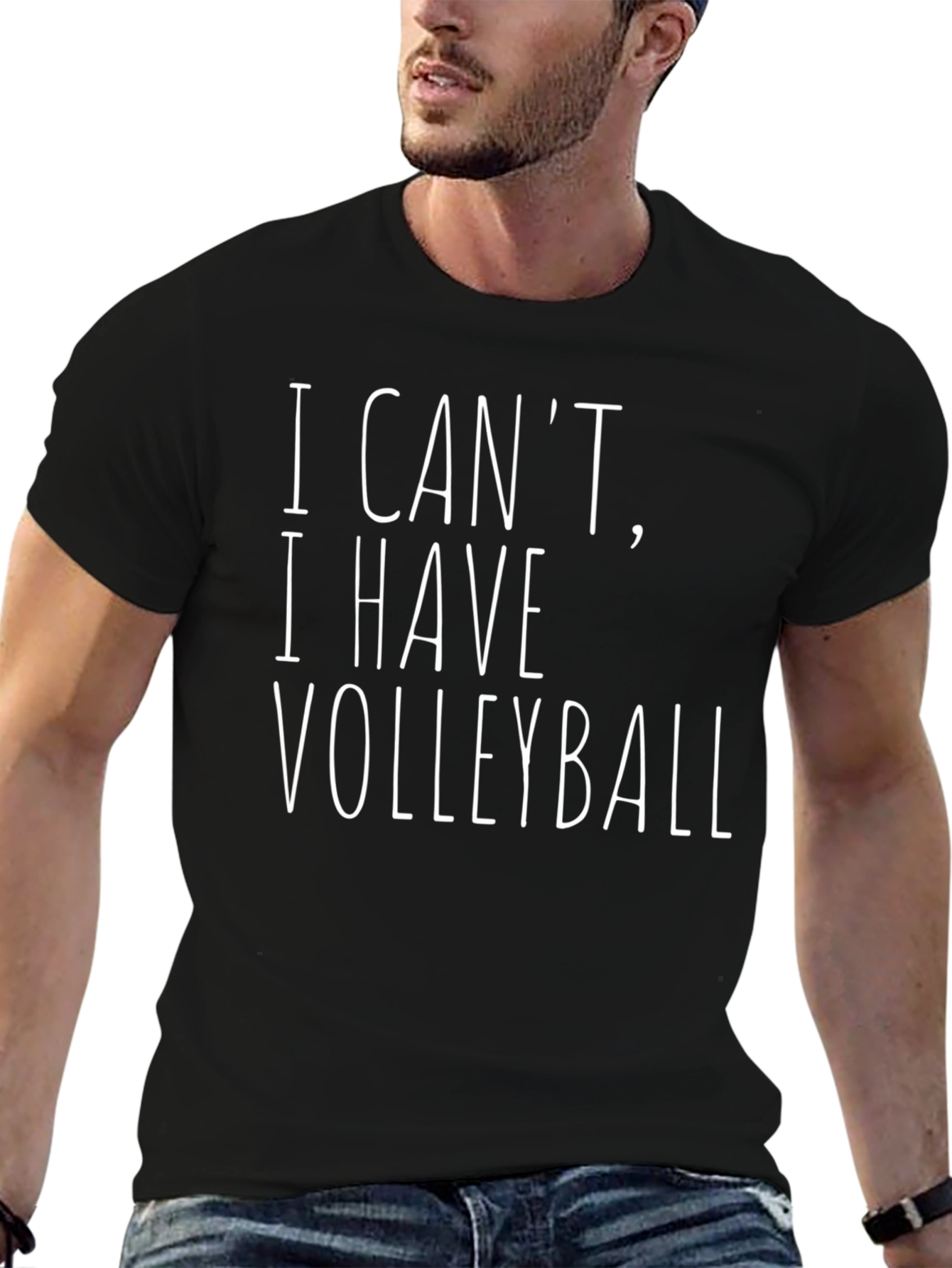 Black Volleyball T-Shirt - I Can't, I Have Volleyball Tee view 6