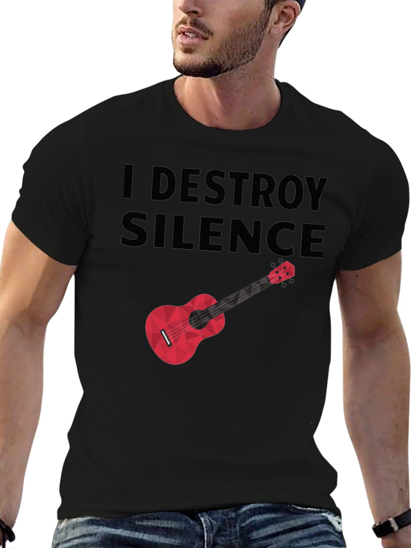 Black I Destroy Silence Graphic Tee view 6