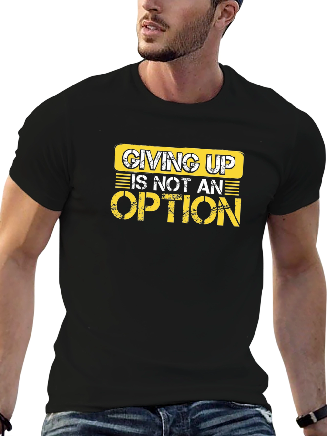 Black Giving Up Is Not An Option Graphic Tee view 6