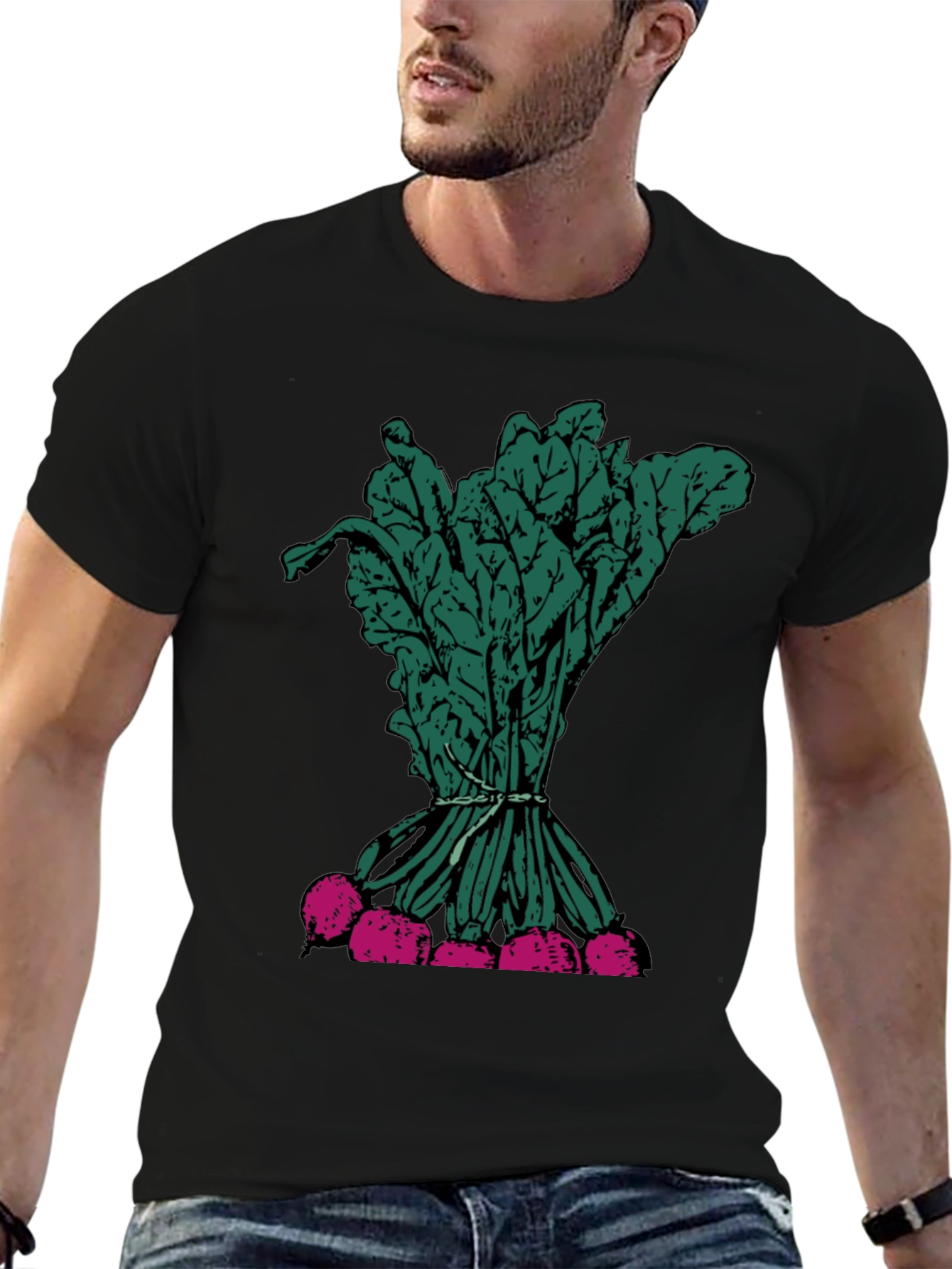 Black Radish Graphic Tee - Fresh Vegetable Print view 6