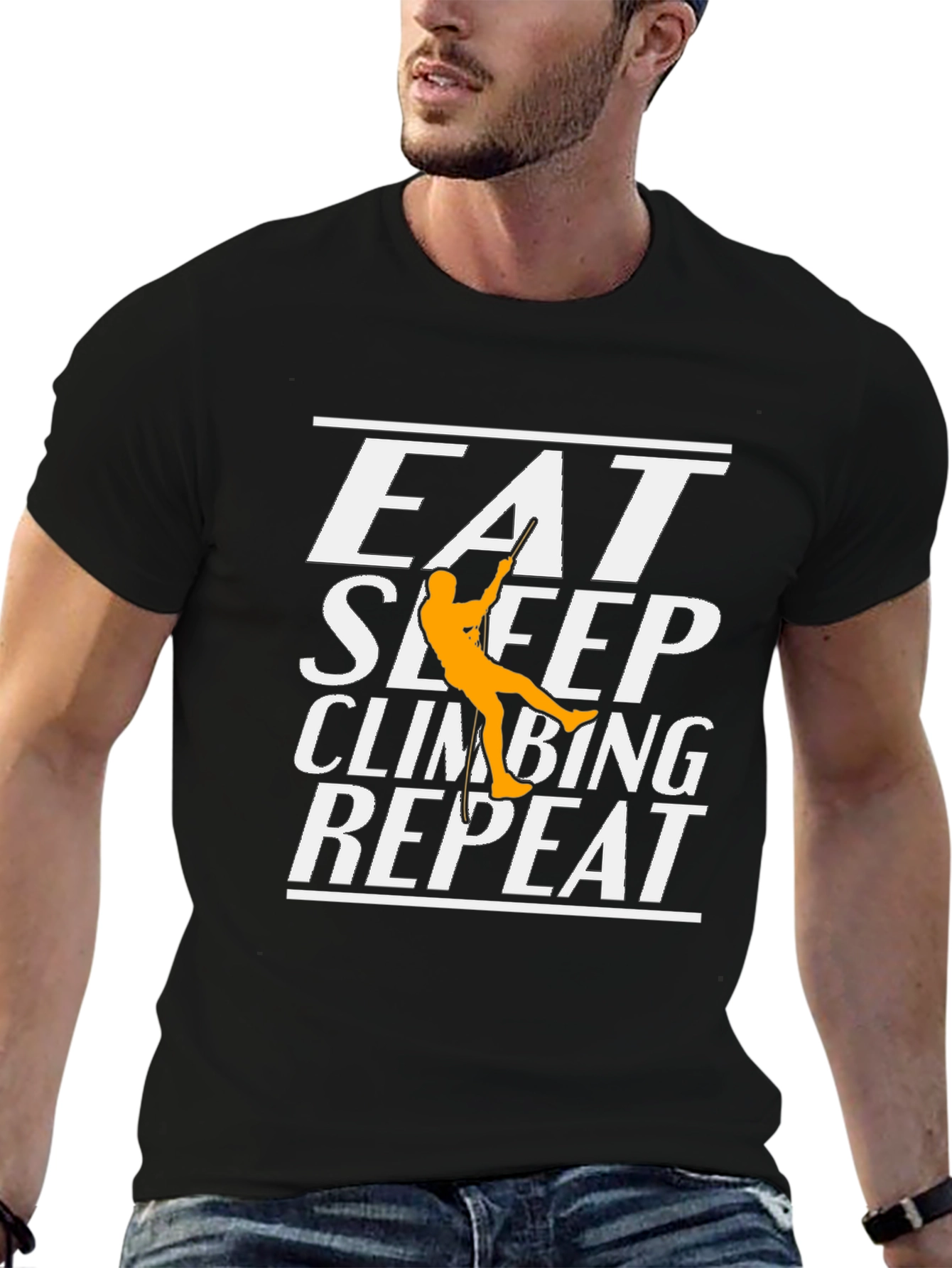 Black Eat Sleep Climbing Repeat T-Shirt view 6