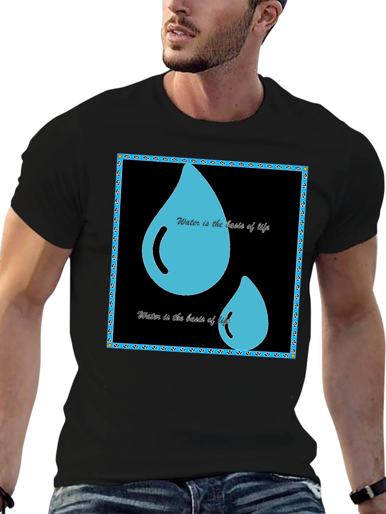 Black Water is Life T-Shirt - Black Graphic Tee view 6