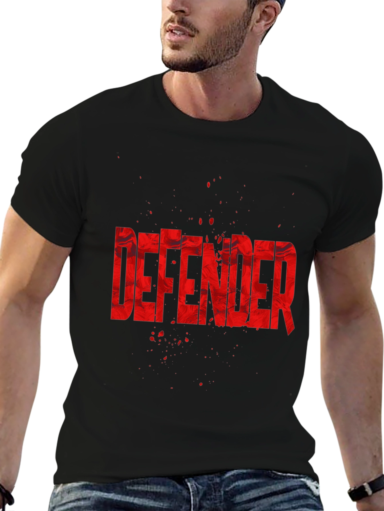 Black Defender Graphic T-Shirt - Stylish Men's Tee view 6
