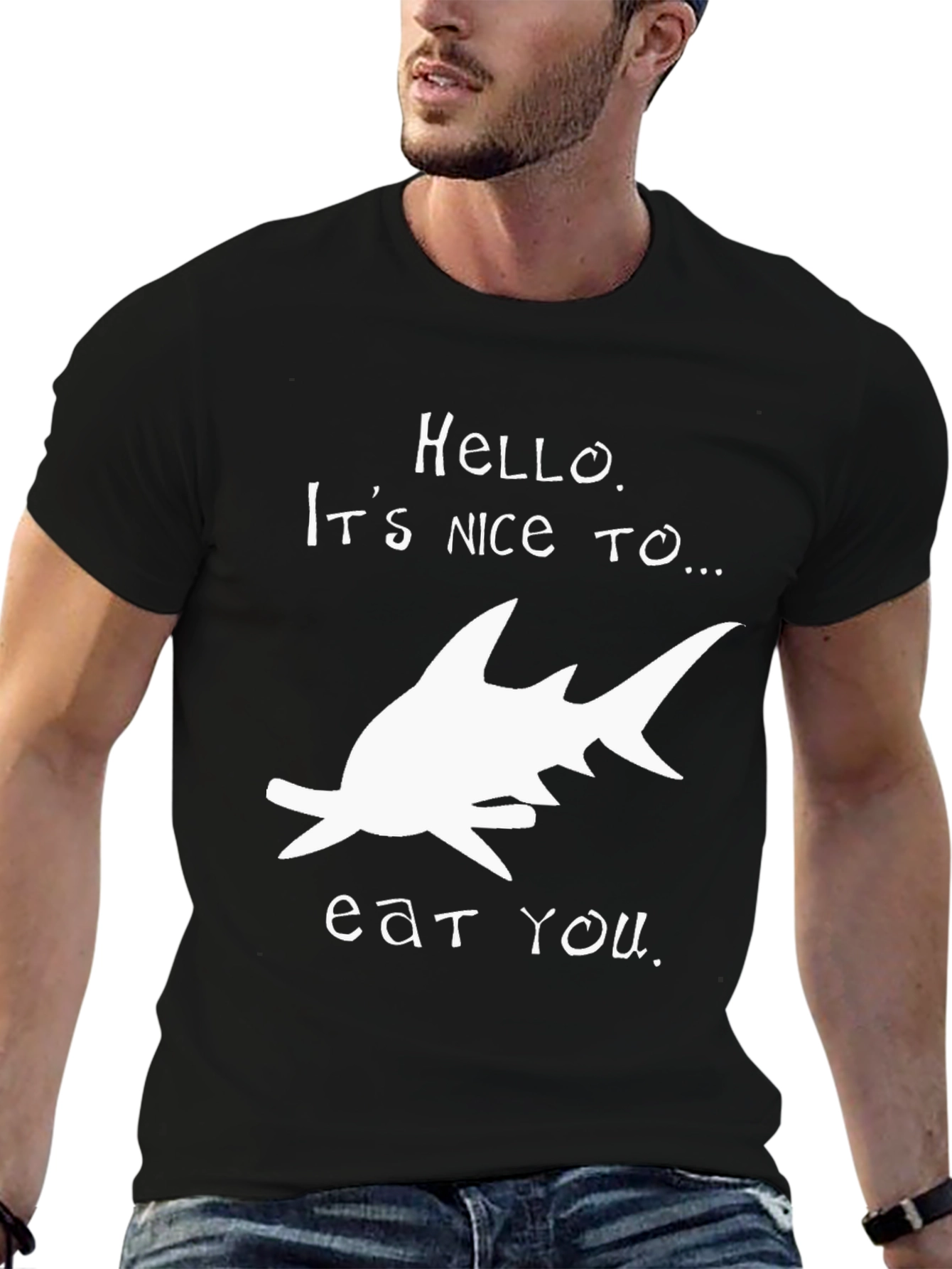 Black Shark Humor Graphic Tee view 6
