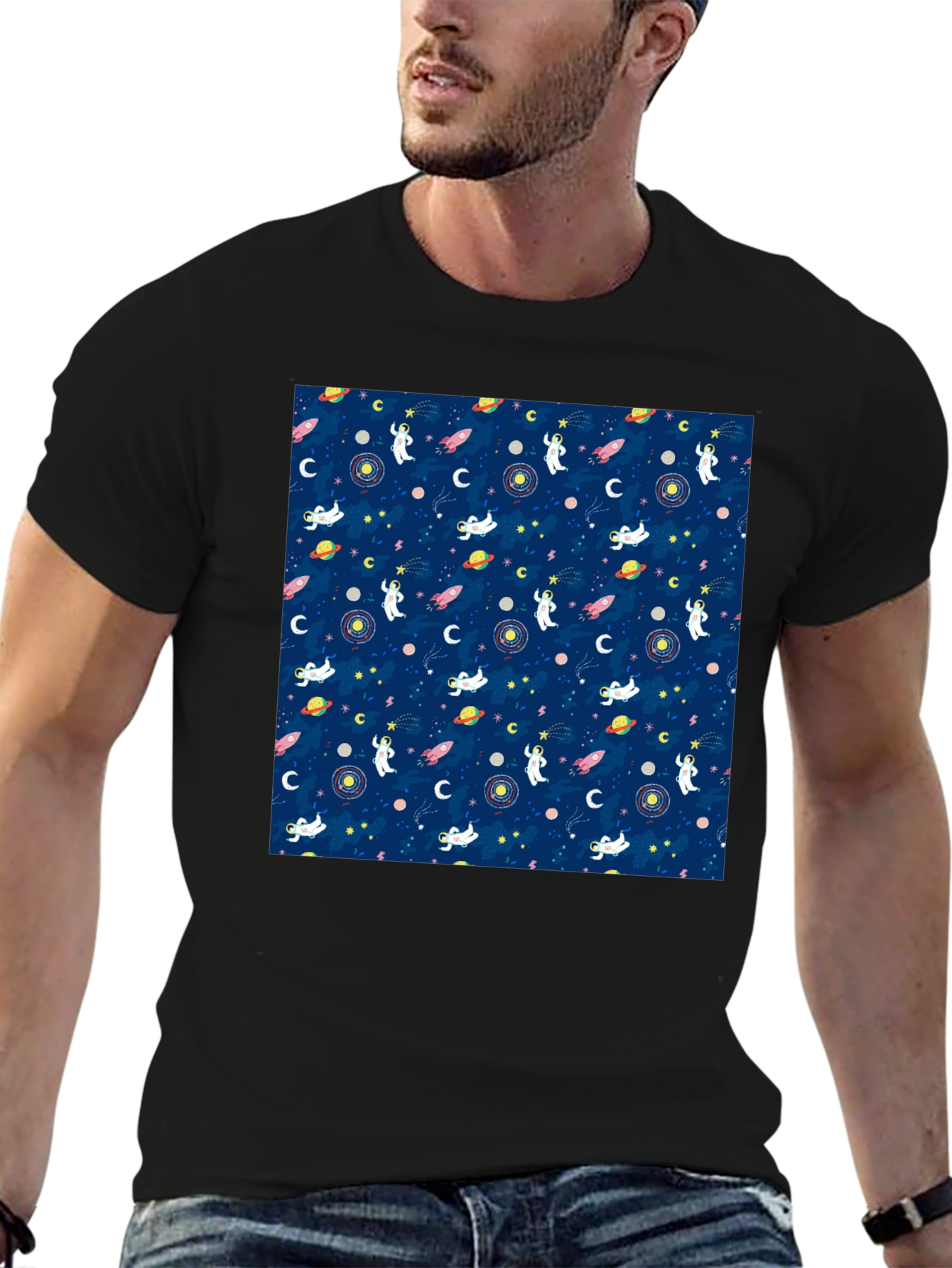 Cosmic Astronauts Black T-Shirt - 6