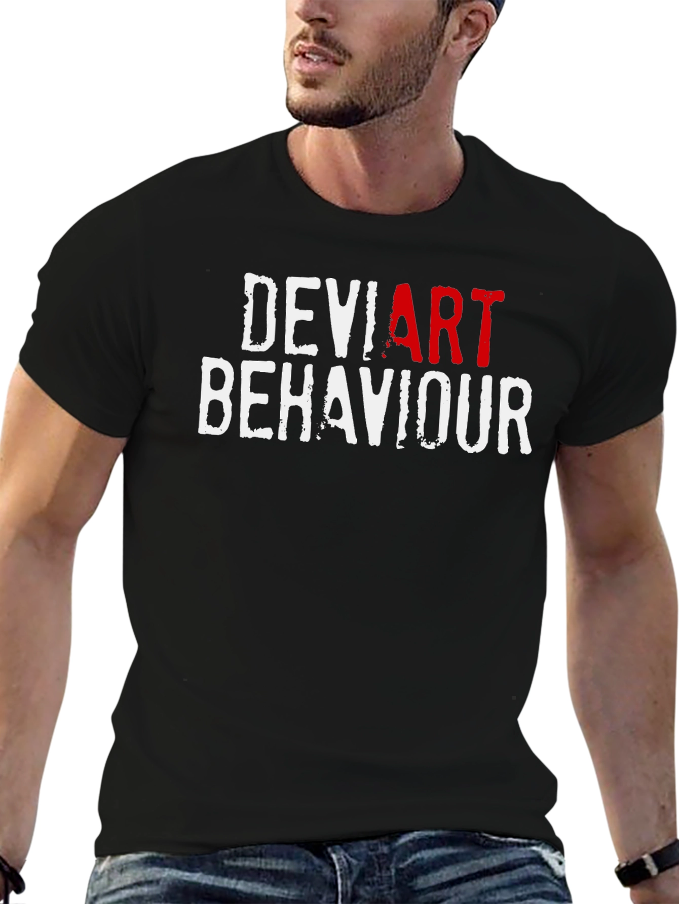 Black Deviant Art Behaviour T-Shirt - Bold Statement Tee view 6