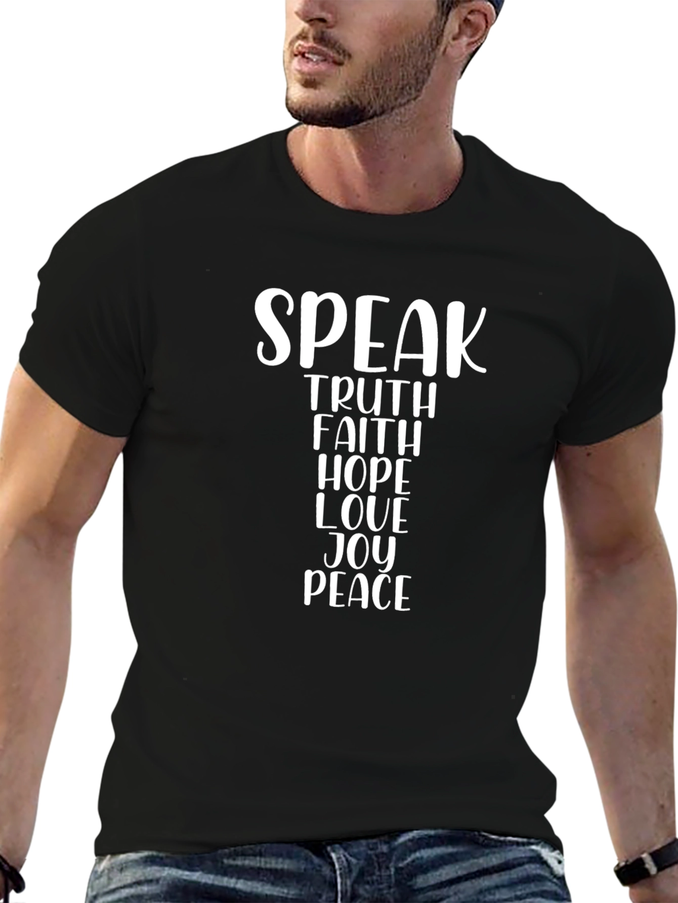 Black Speak Truth Black Graphic Tee view 6