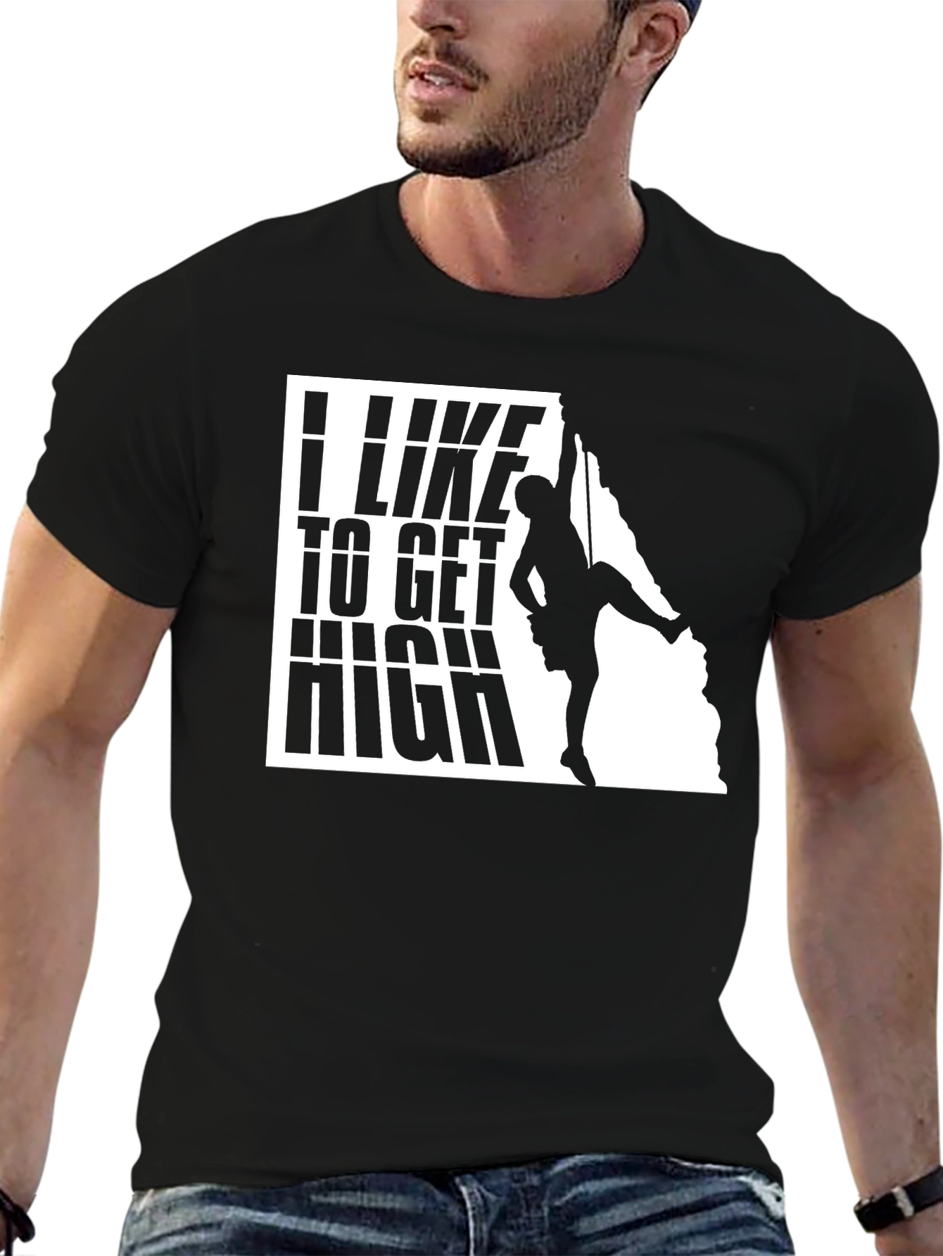 Black Rock Climbing T-Shirt - I Like To Get High view 6