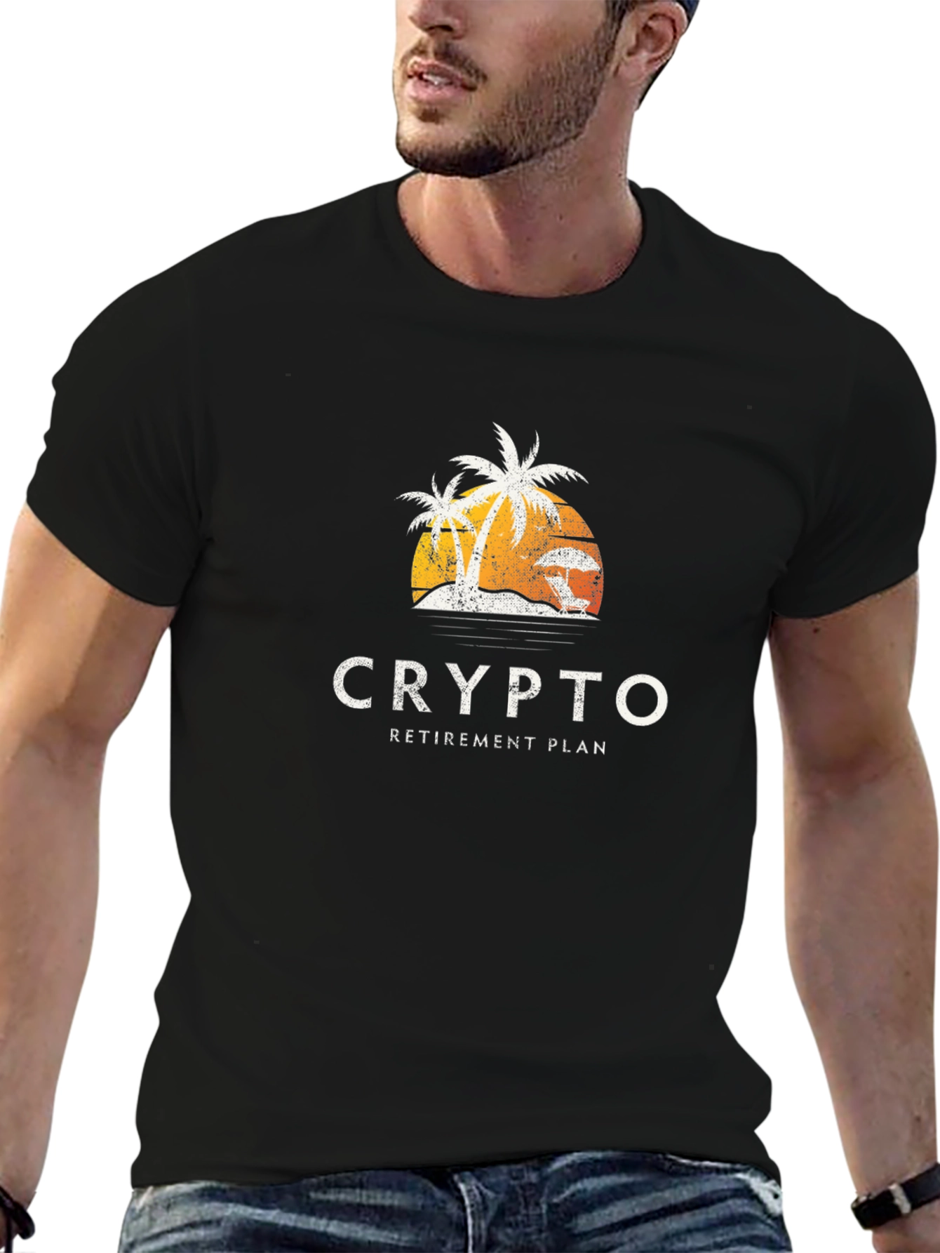 Black Crypto Retirement Plan T-Shirt view 6
