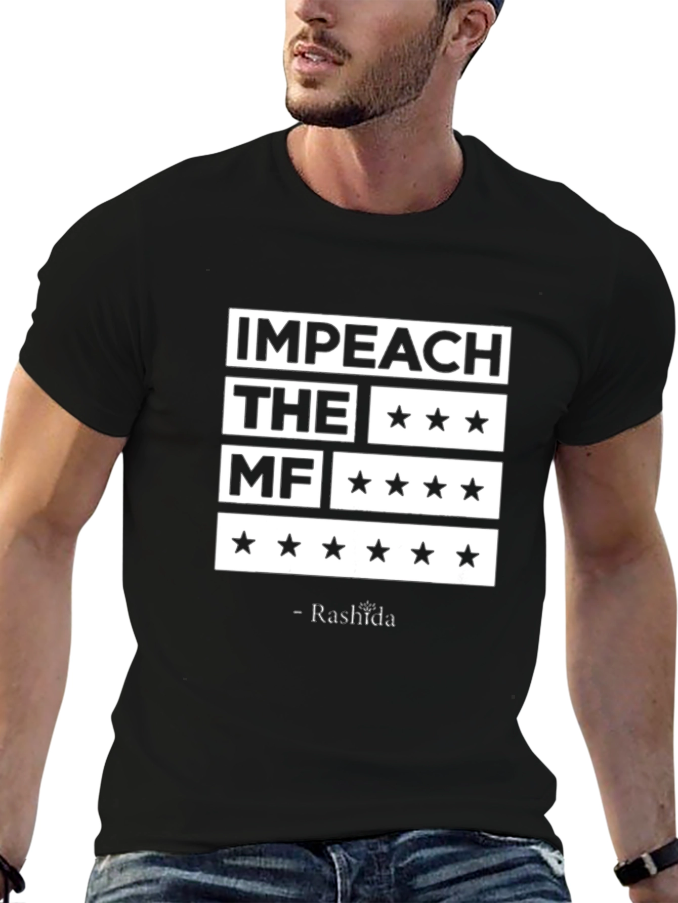 Black Impeach the MF T-Shirt - Rashida Quote view 6