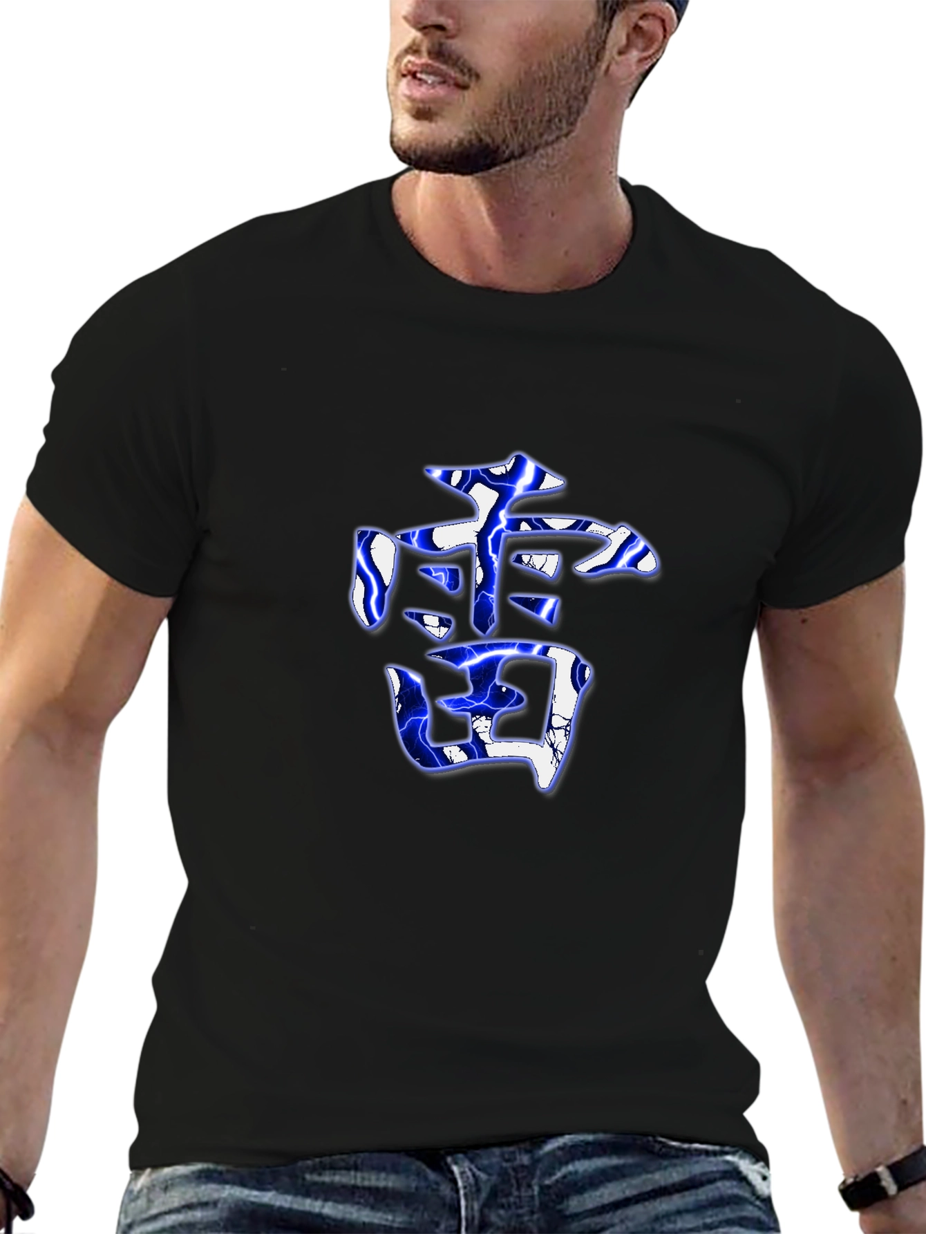 Black Lightning Kanji Graphic Tee - Black view 6