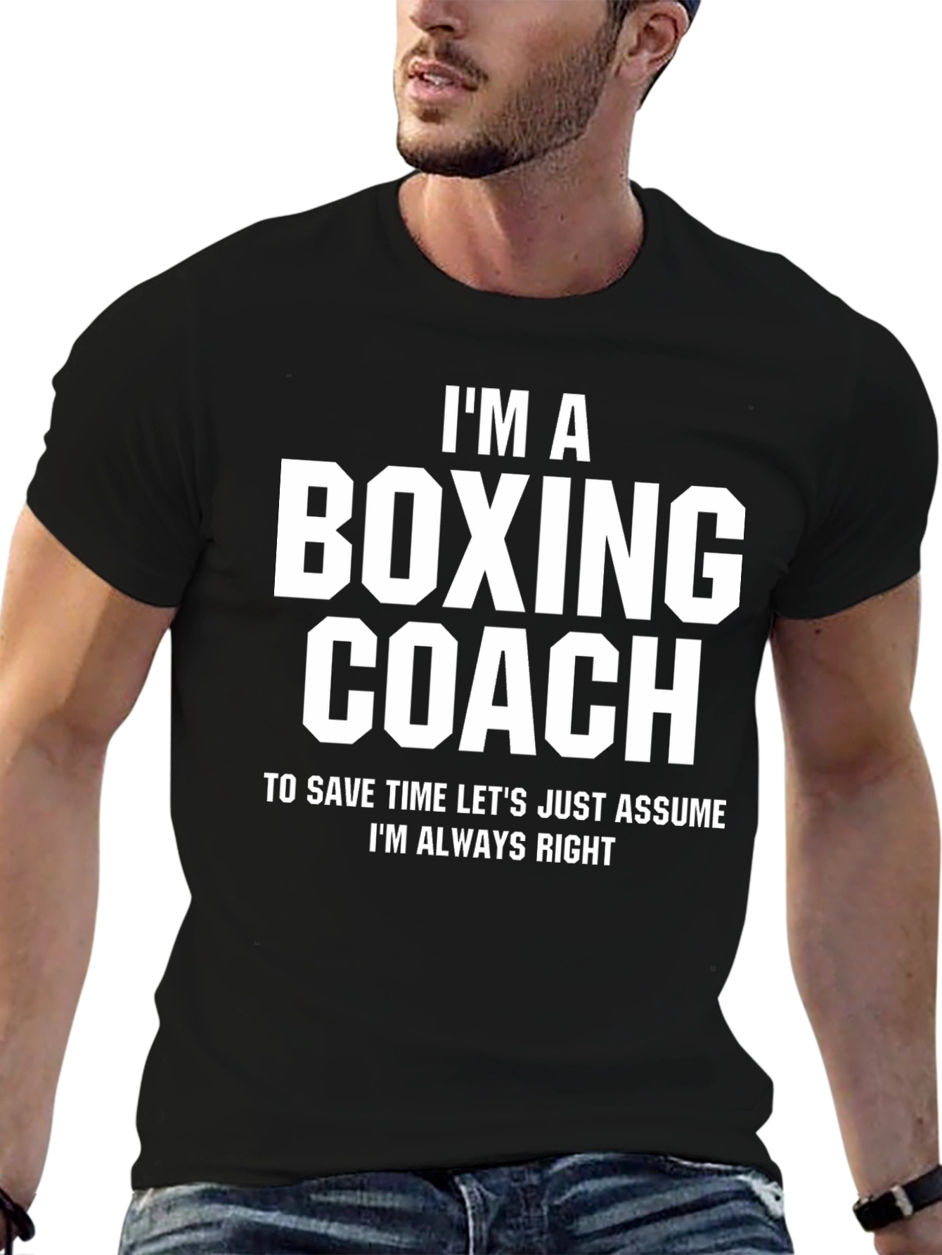 Black I'm a Boxing Coach Funny T-Shirt view 6