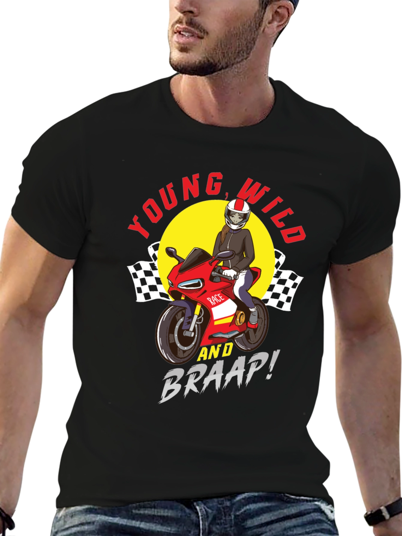 Black Young, Wild & Braap! Graphic Tee view 6