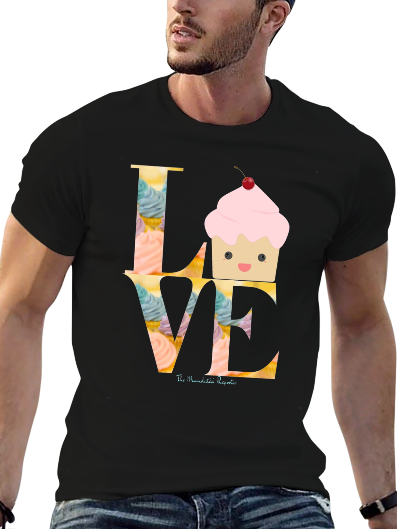 Black Love Cupcake Graphic T-Shirt view 6